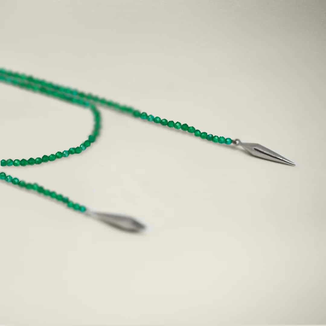 Dua Necklace Green Agate Silver - miniatura 1