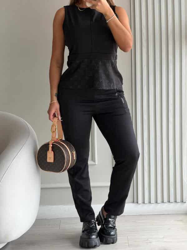 CONJUNTO LOUIS VUITTON NEGRO CIERRE ATRAS - miniatura 2