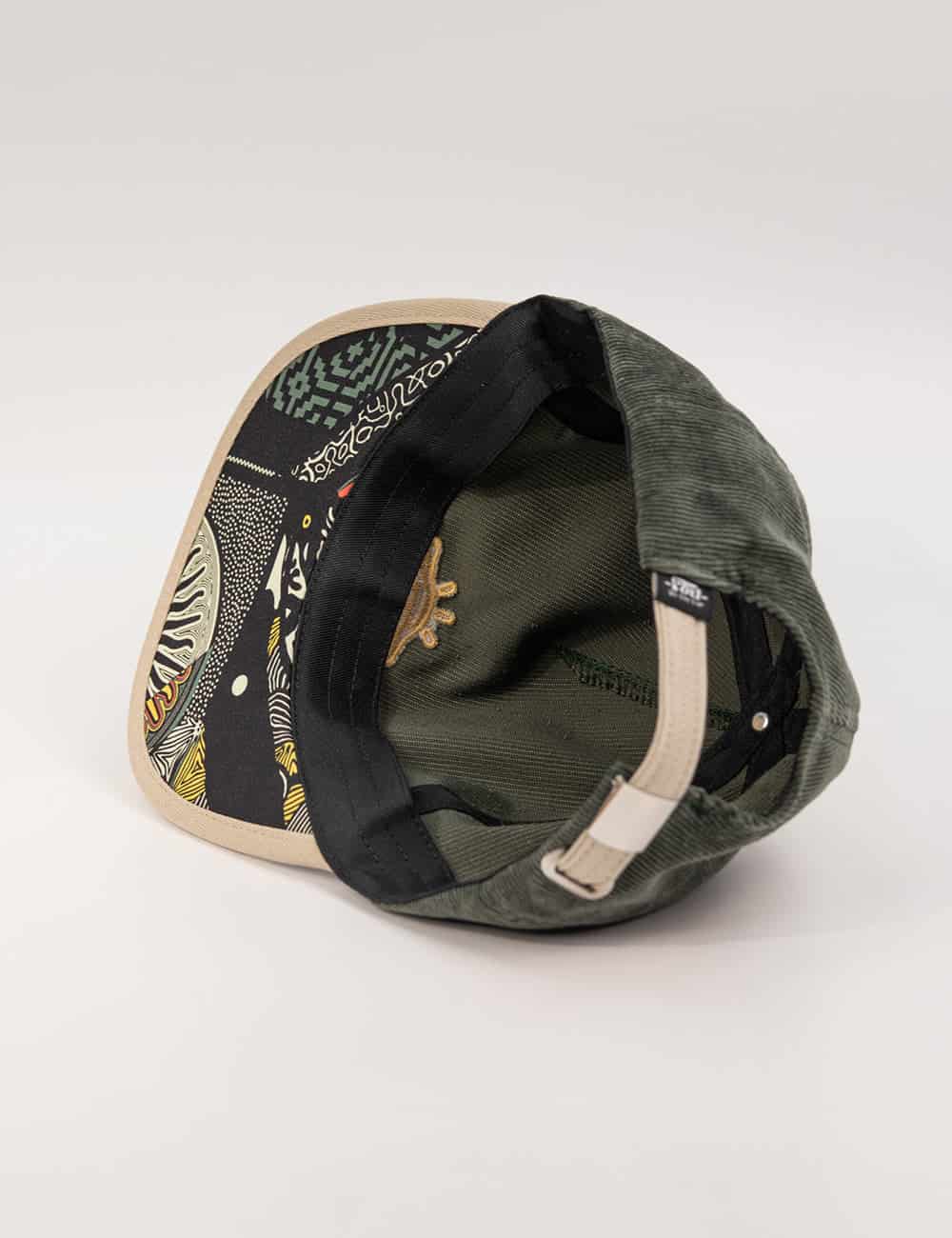 Gorra Desestructurada pana astral verde + beige - miniatura 6
