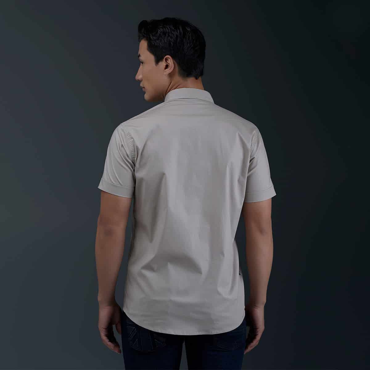 Camisa Beige Manga Corta - miniatura 2