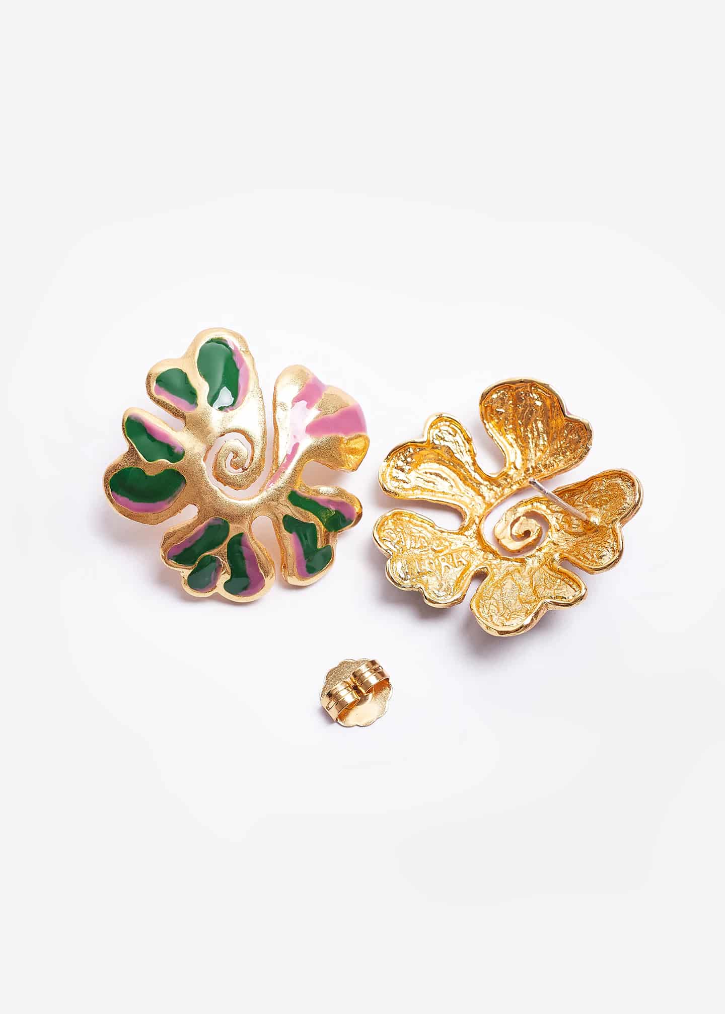 Aretes Aurora Espiral Verde - miniatura 3