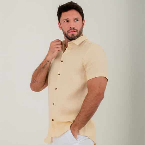 CAMISA MC 100% LINO HOMBRE - miniatura 3