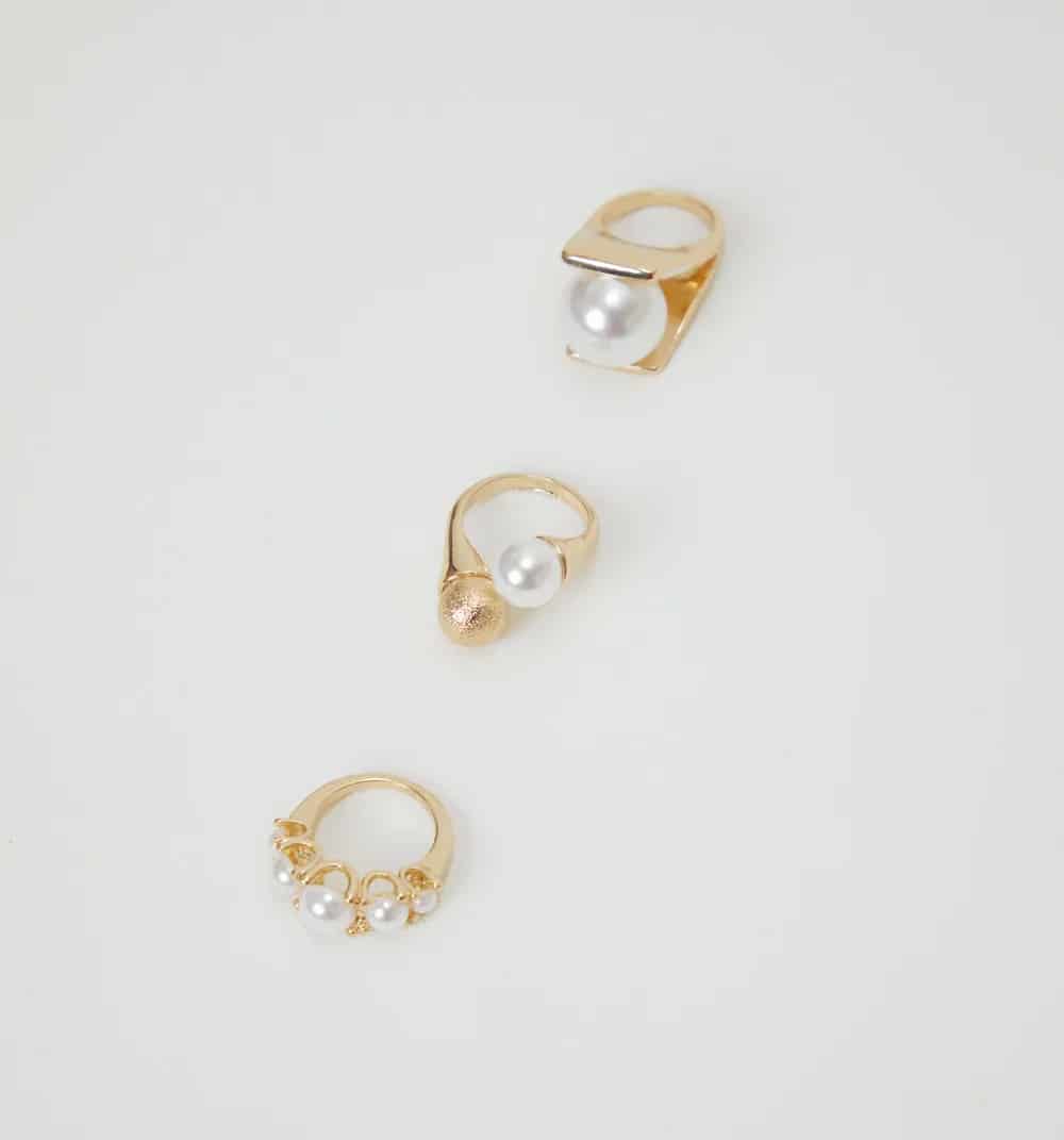 Anillos perlas set x3 - miniatura 2