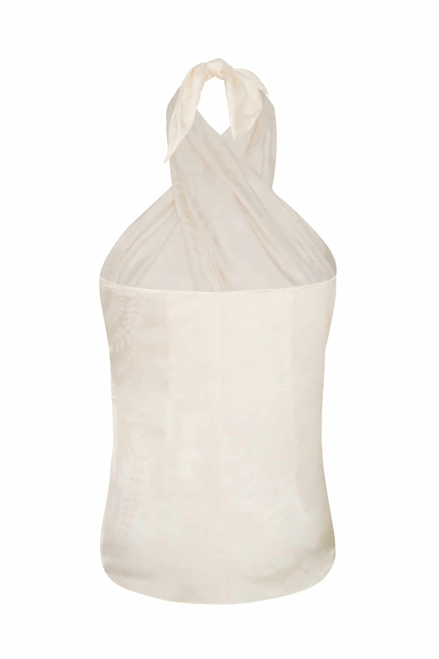 Cayetana Silk Jacquard Blouse / Ivory Rainforest - miniatura 3