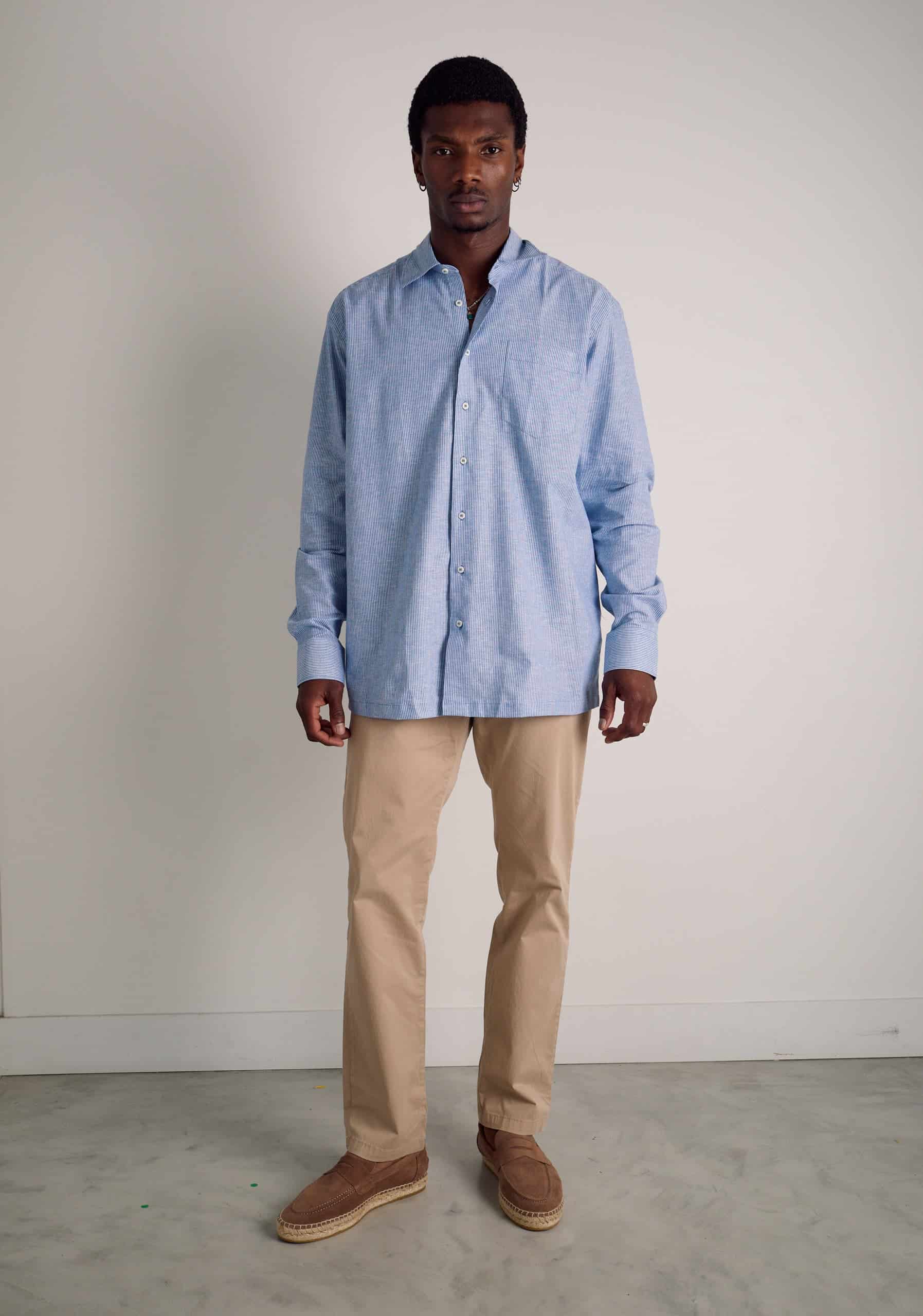 Camisa H CI Jamaica Rayas Delg Azul Medio - miniatura 3