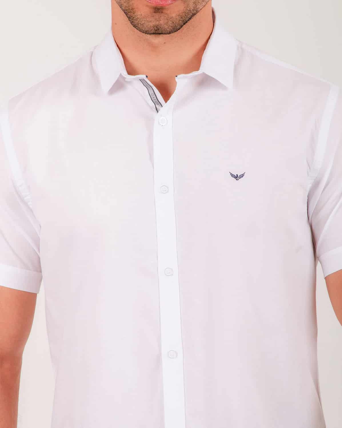 Camisa blanca manga corta para hombre - miniatura 41