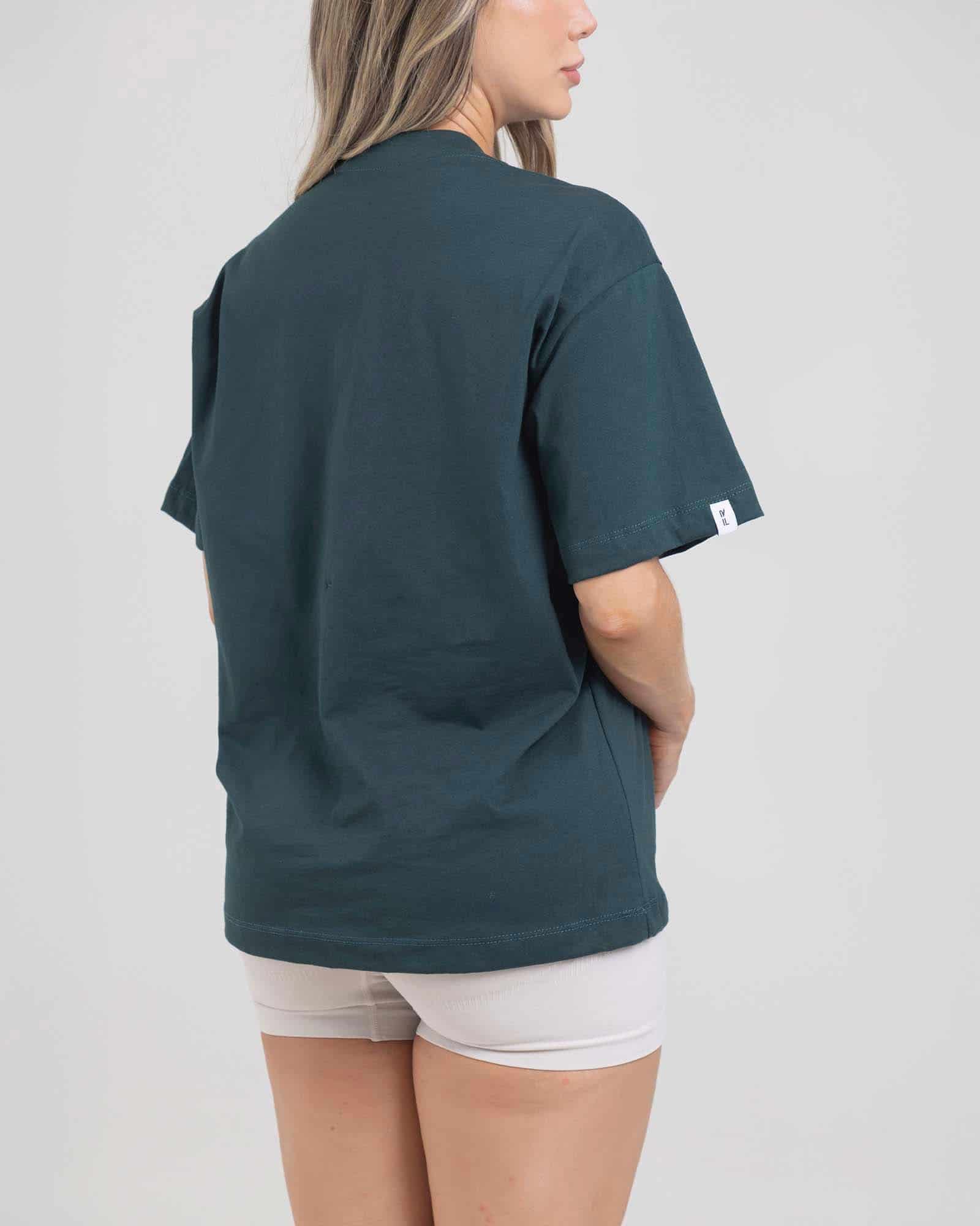 Camiseta oversize tropi vibes verde esmeralda FIBER - miniatura 2