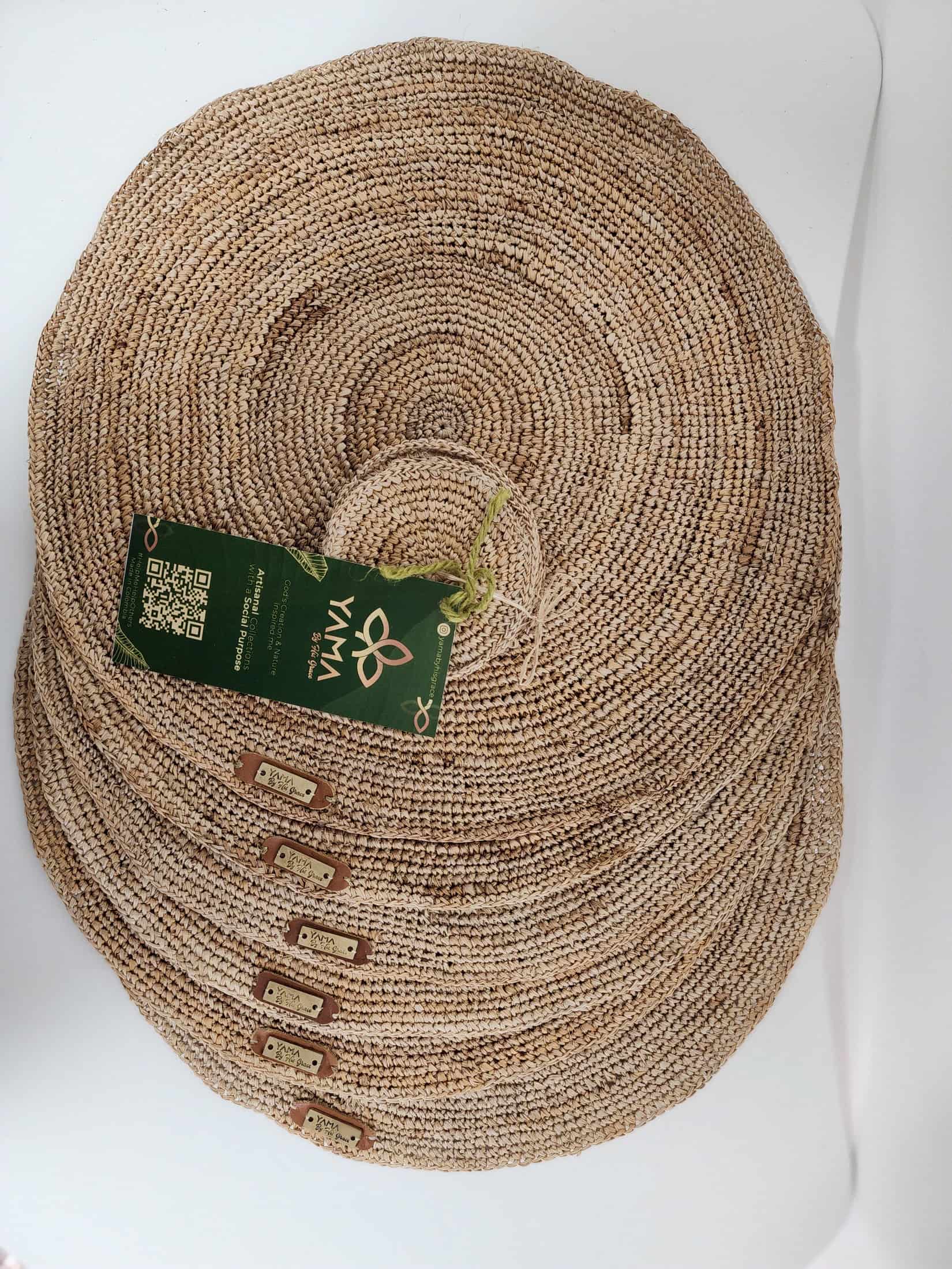 Banana Tree Fiber Placemat Set with Coasters - miniatura 3