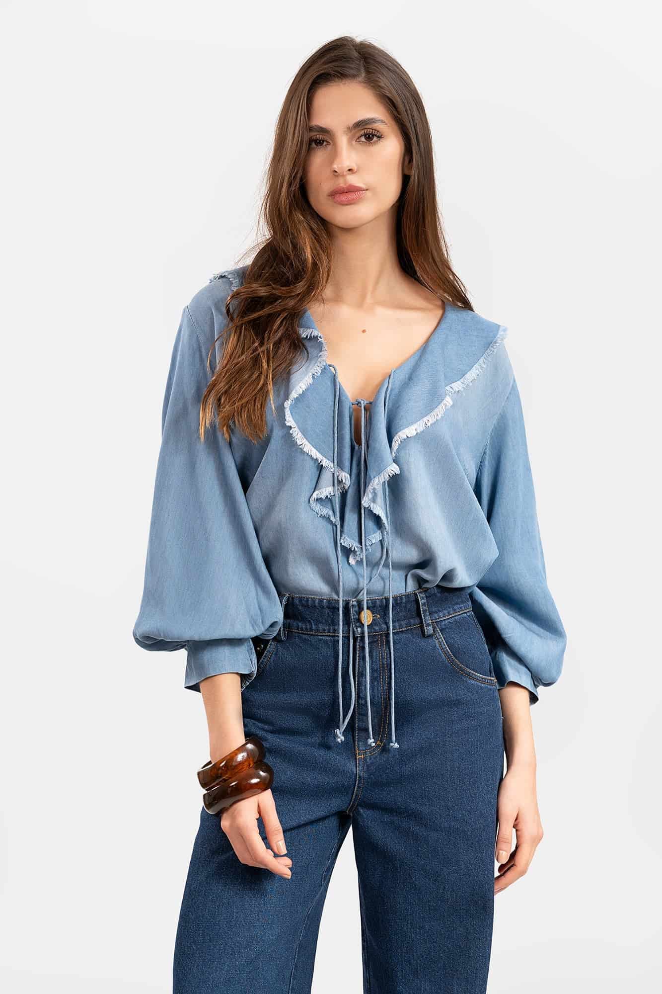 Blusa Orla Azul Claro - miniatura 2