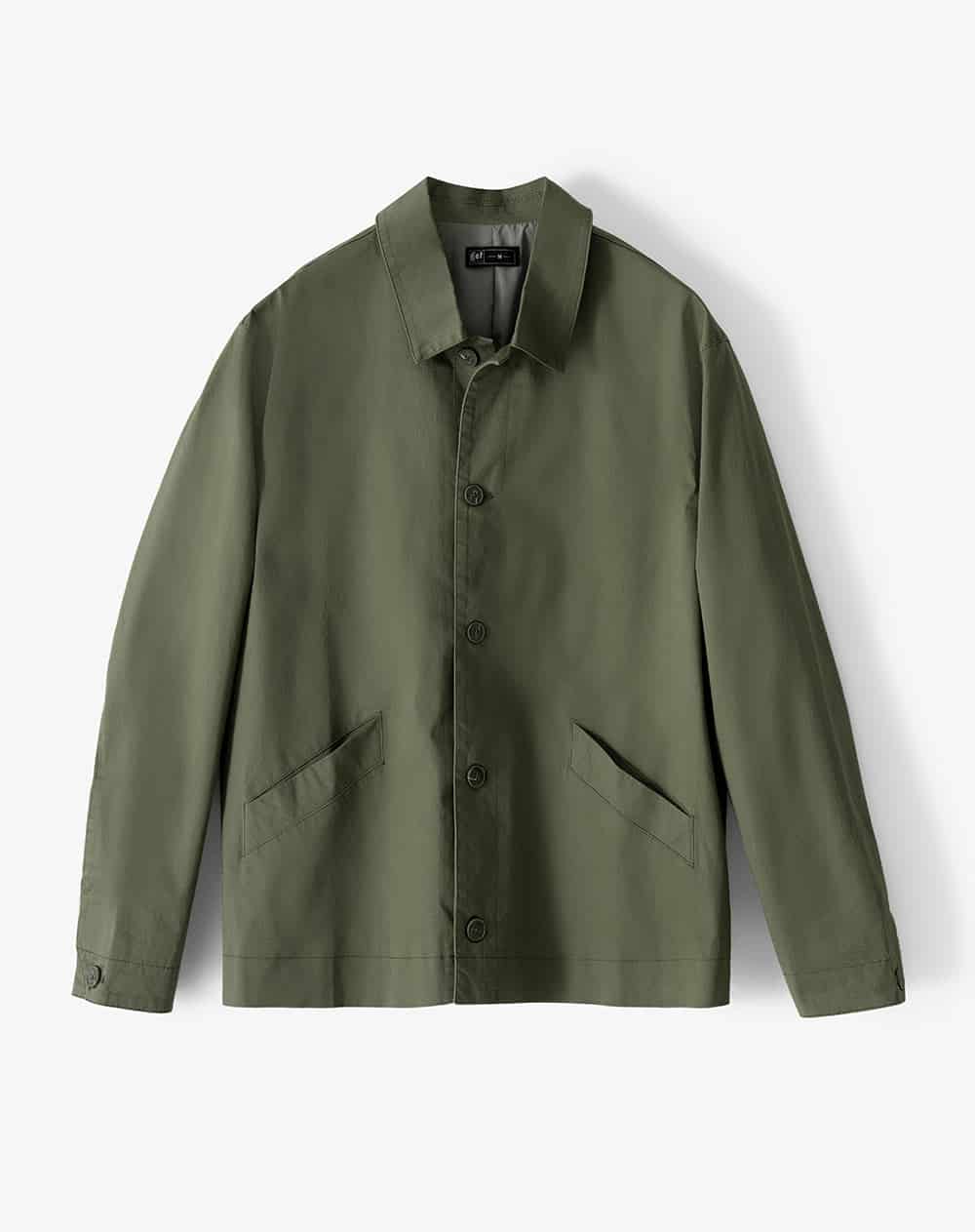 Chaqueta overshirt regular liviana verde oliva hombre - miniatura 7
