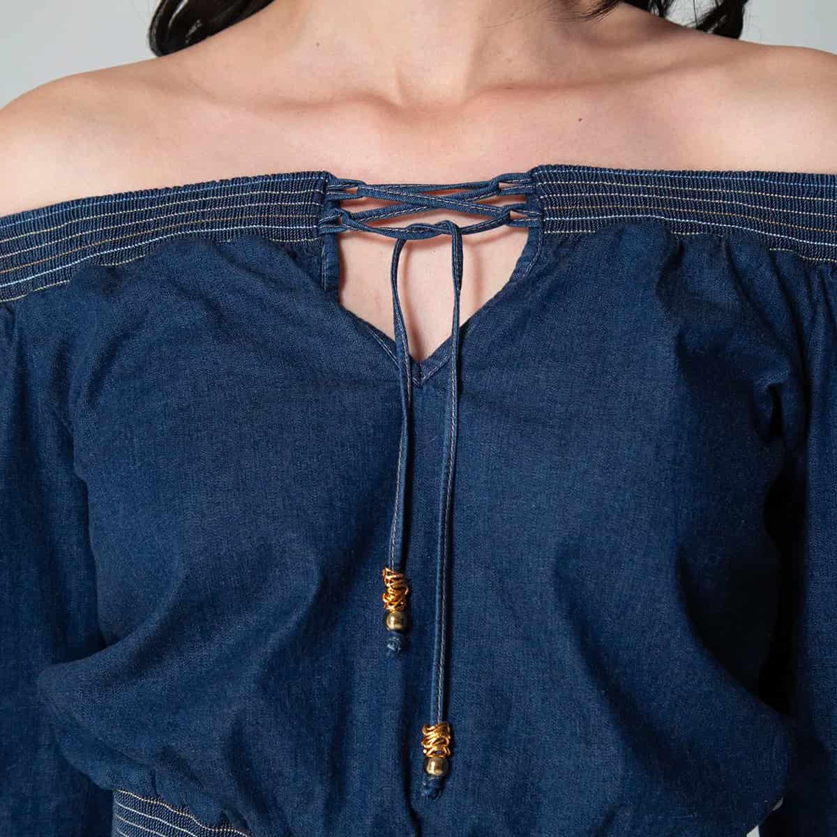 Blusa Denim Escote Bandeja Branigan - miniatura 4