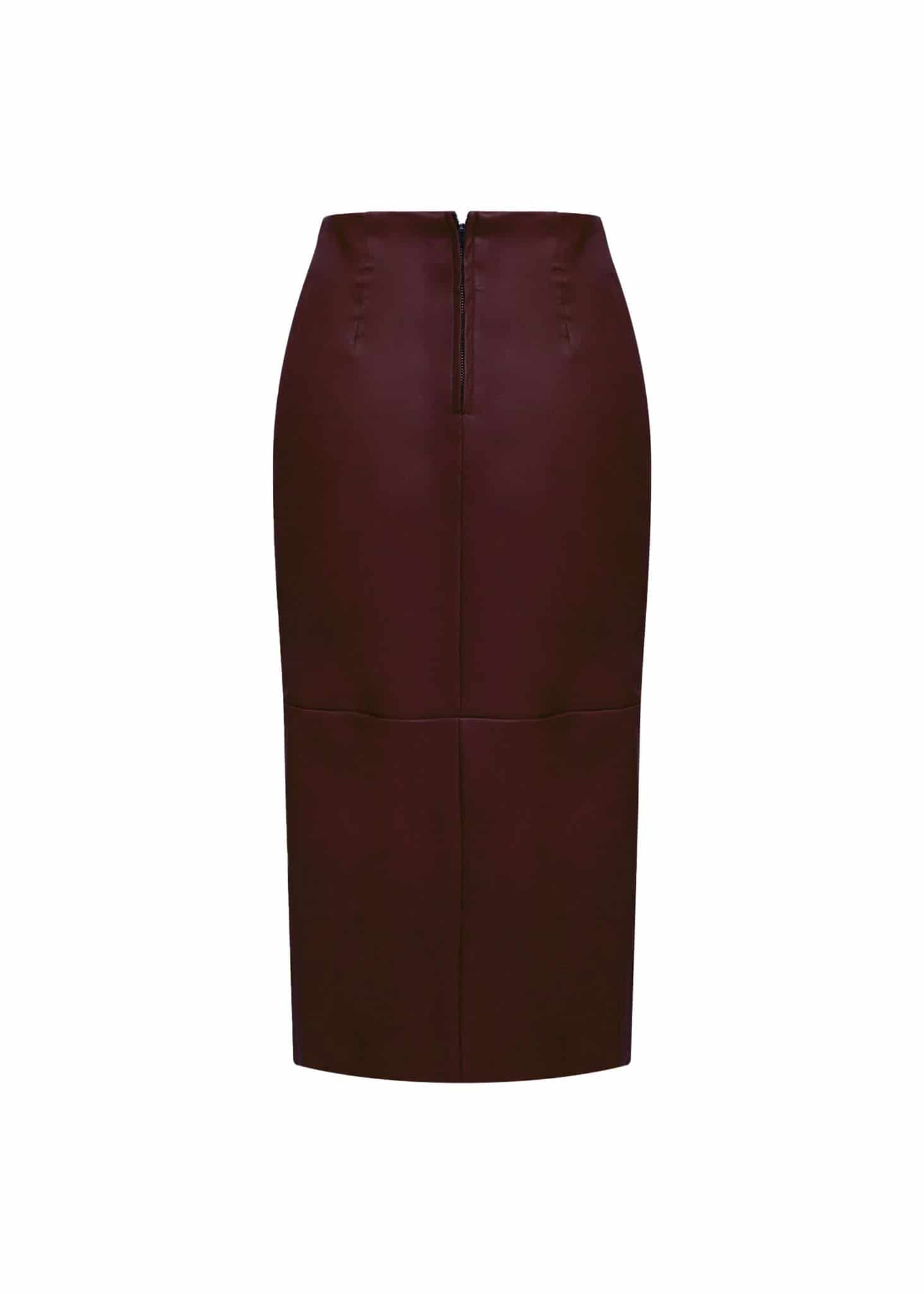 Falda Lápiz Midi Bordeaux Chic - miniatura 3
