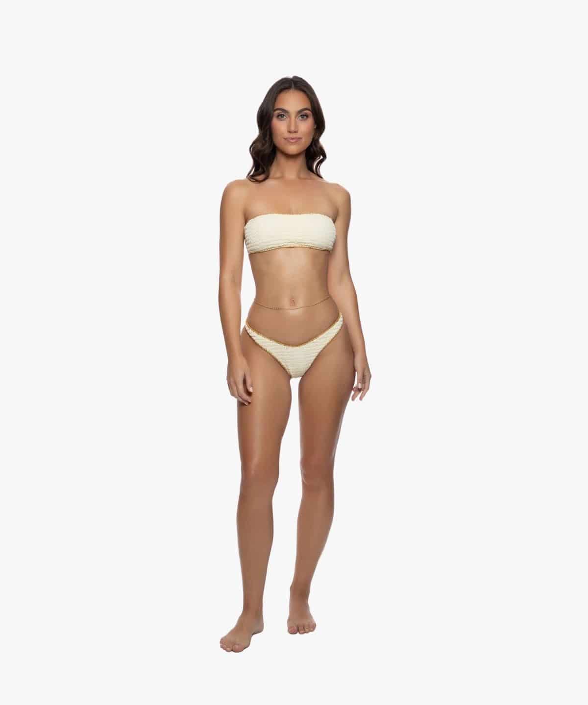 White Sands Luxe Stitch High Leg Brazilian Bottom - miniatura 4