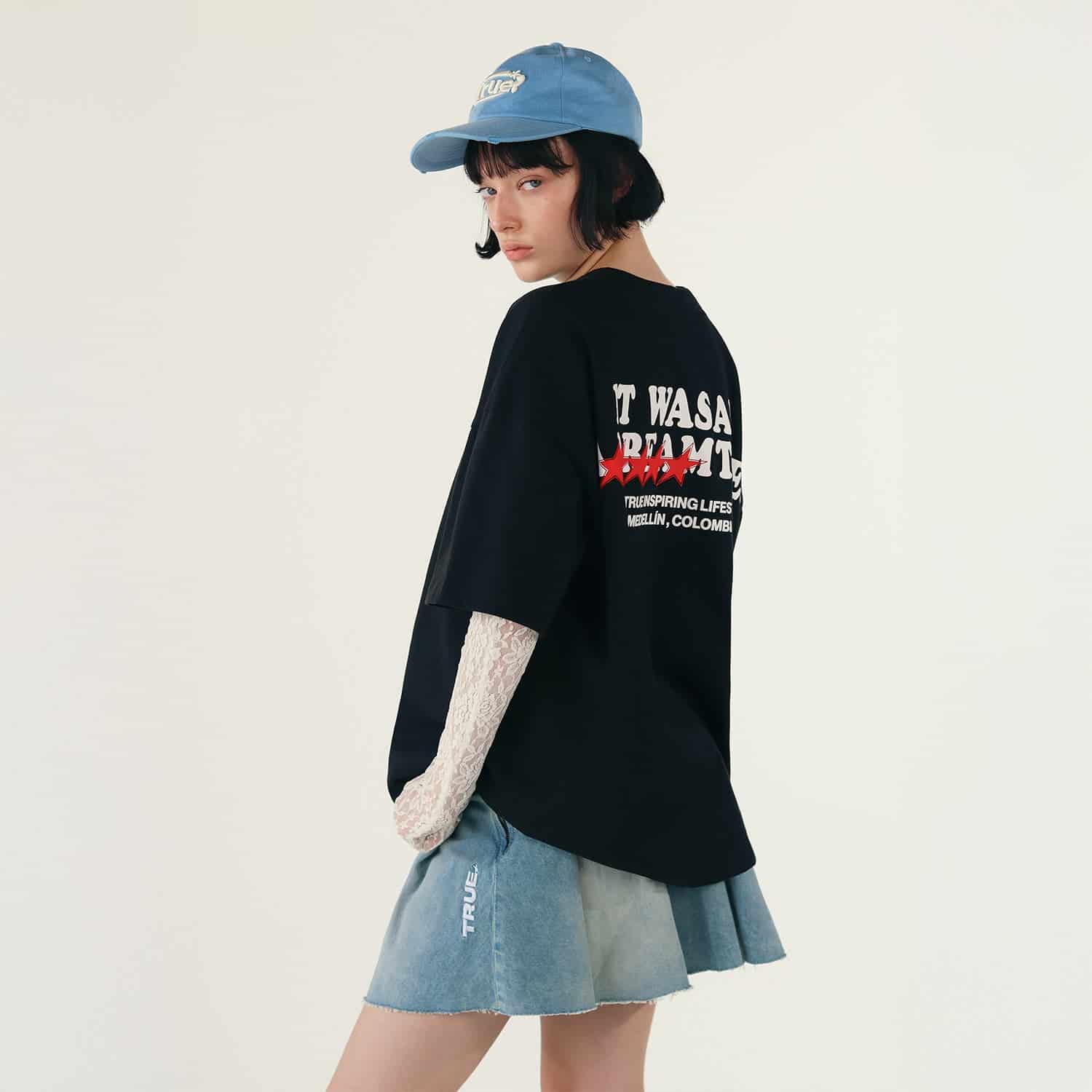 Denim Pleated Mini Skirt - Light Blue - miniatura 3