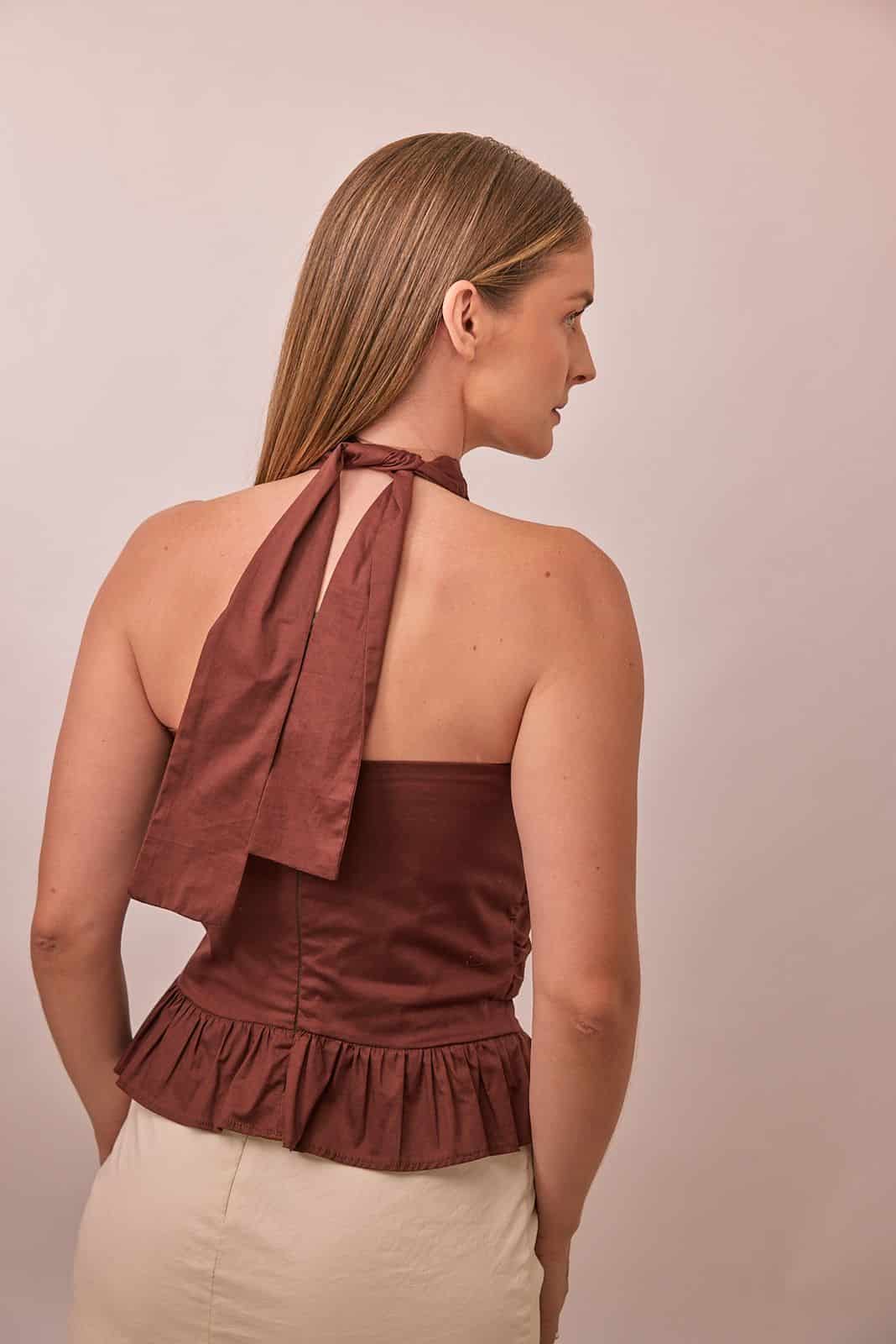 Bianca Top in Brown - miniatura 2