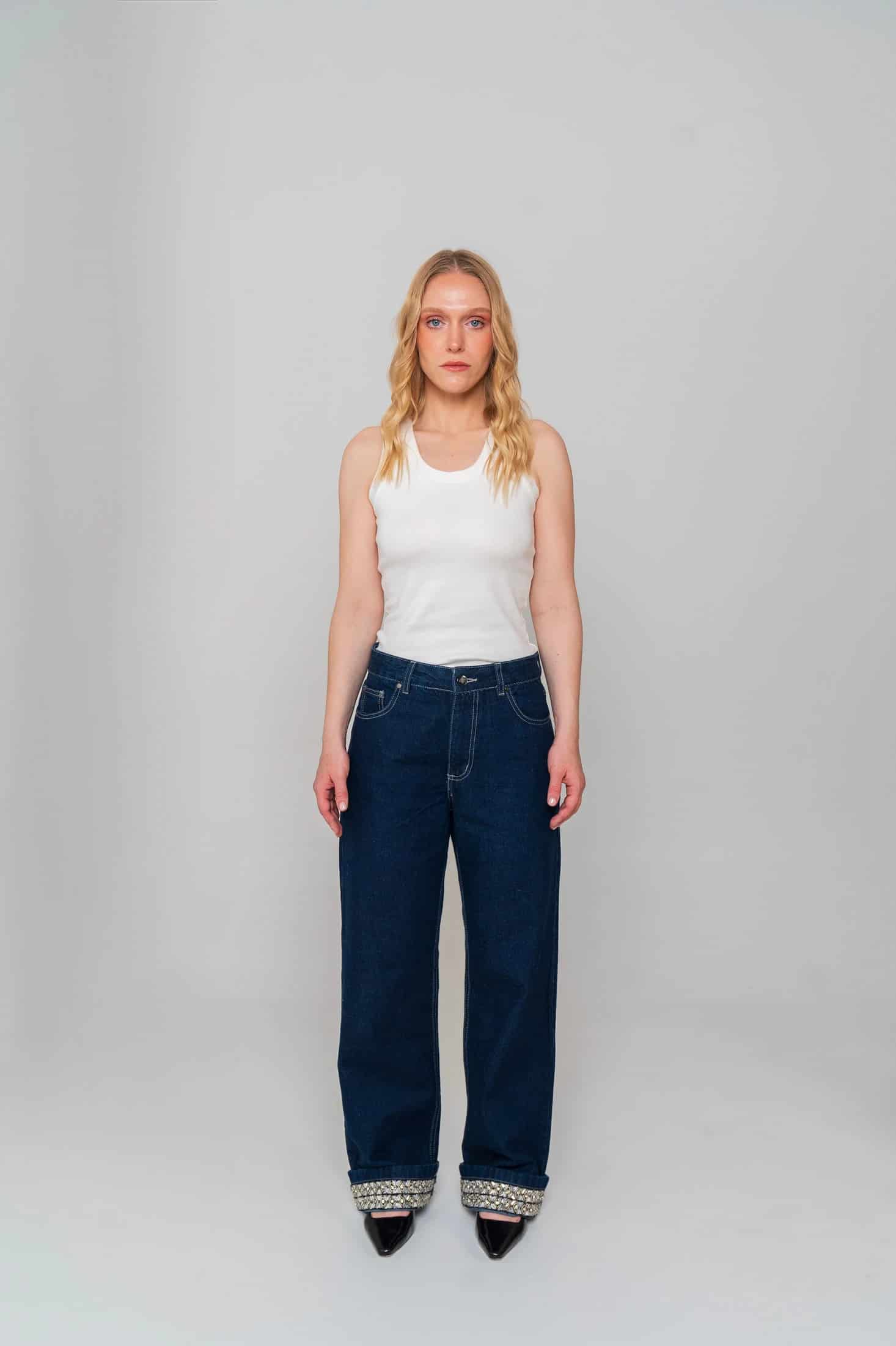 Crystal Embroidered Jeans - miniatura 3