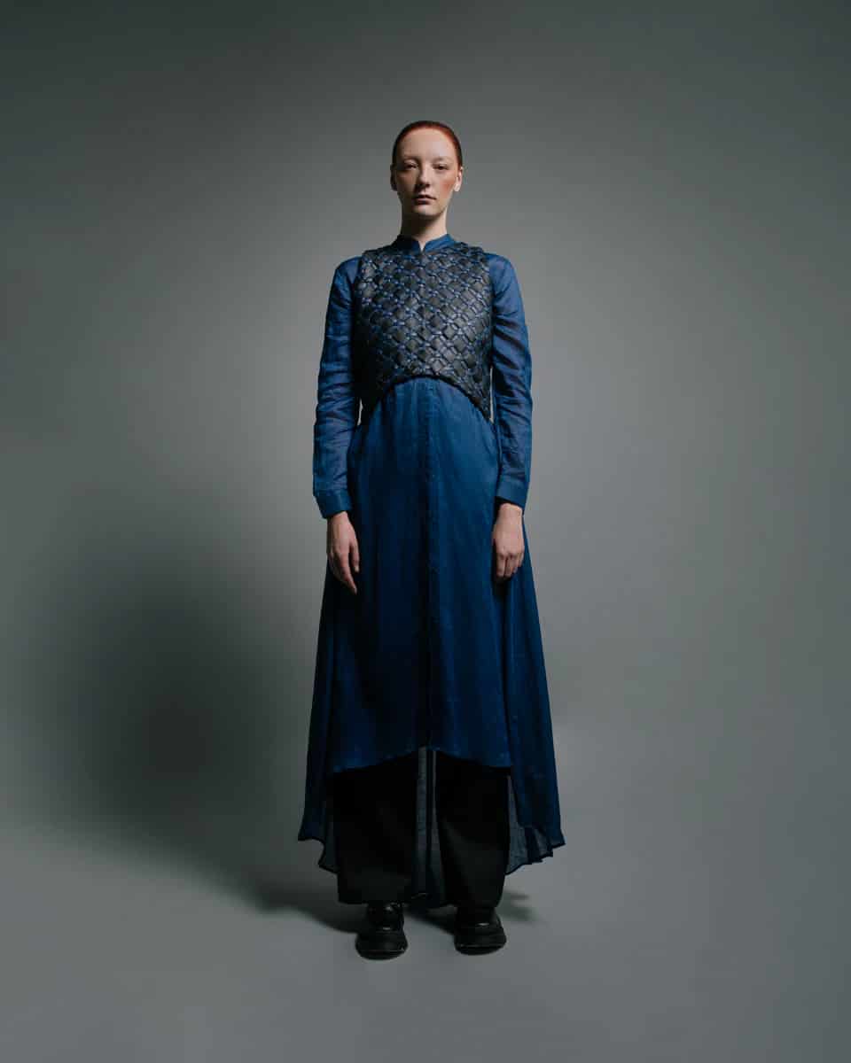 LINEN NERU CAPE SHIRT DRESS - miniatura 2