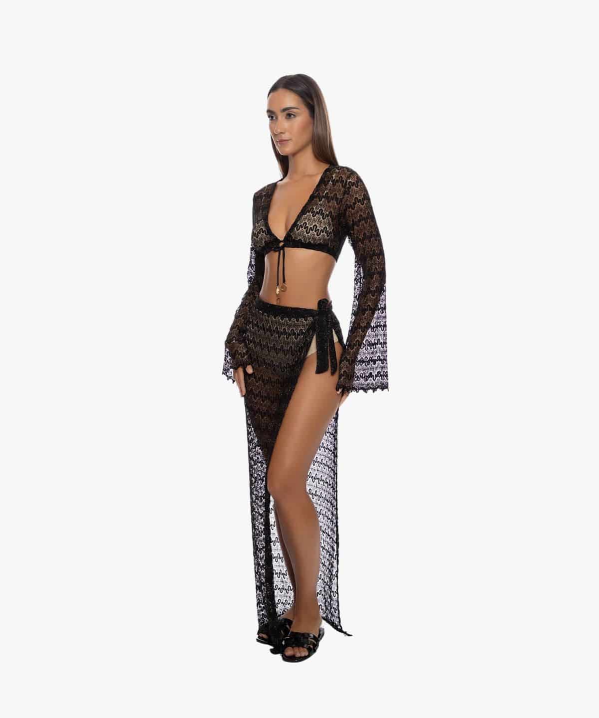 Midnight Currents Long Wrap Skirt - miniatura 3