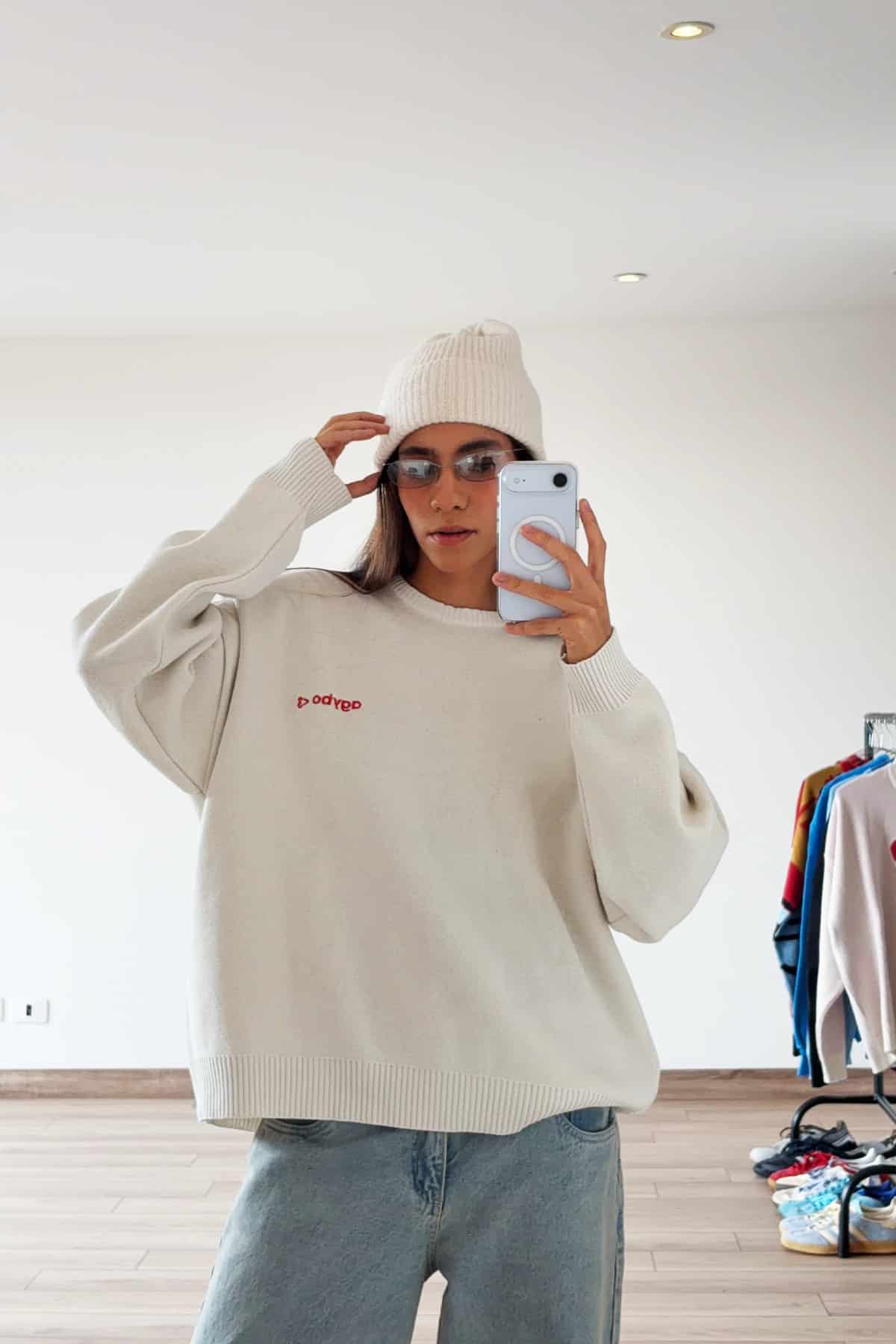 LOGO <3 SWEATER IVORY - miniatura 4