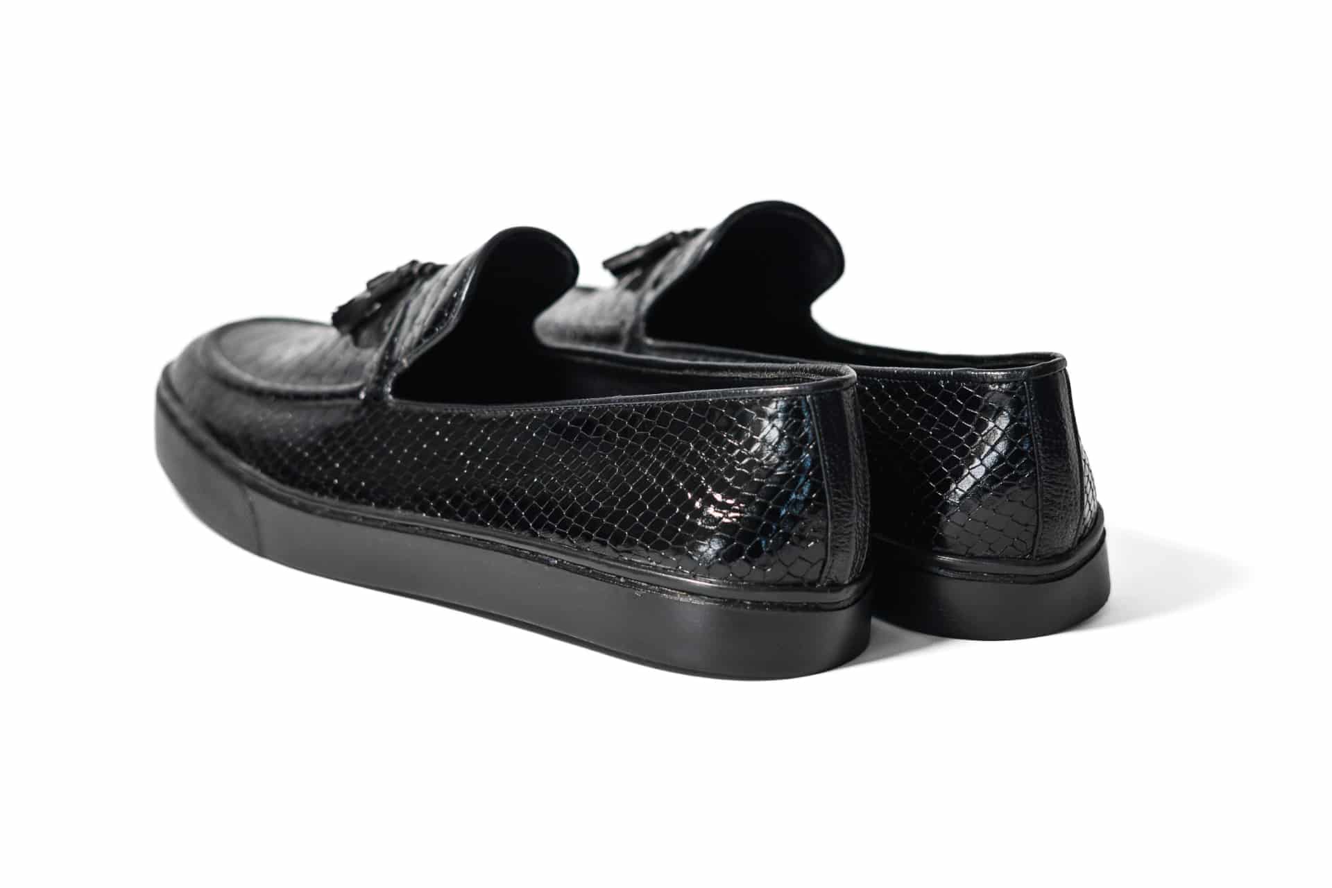 Loafers Python negro tennis - miniatura 3