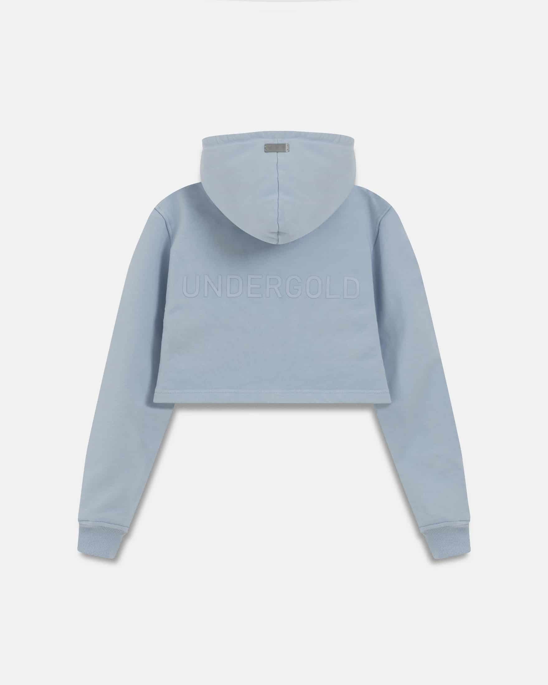 W Basics Undergold Zip Up Slim Fit Hoodie Light Blue - miniatura 3