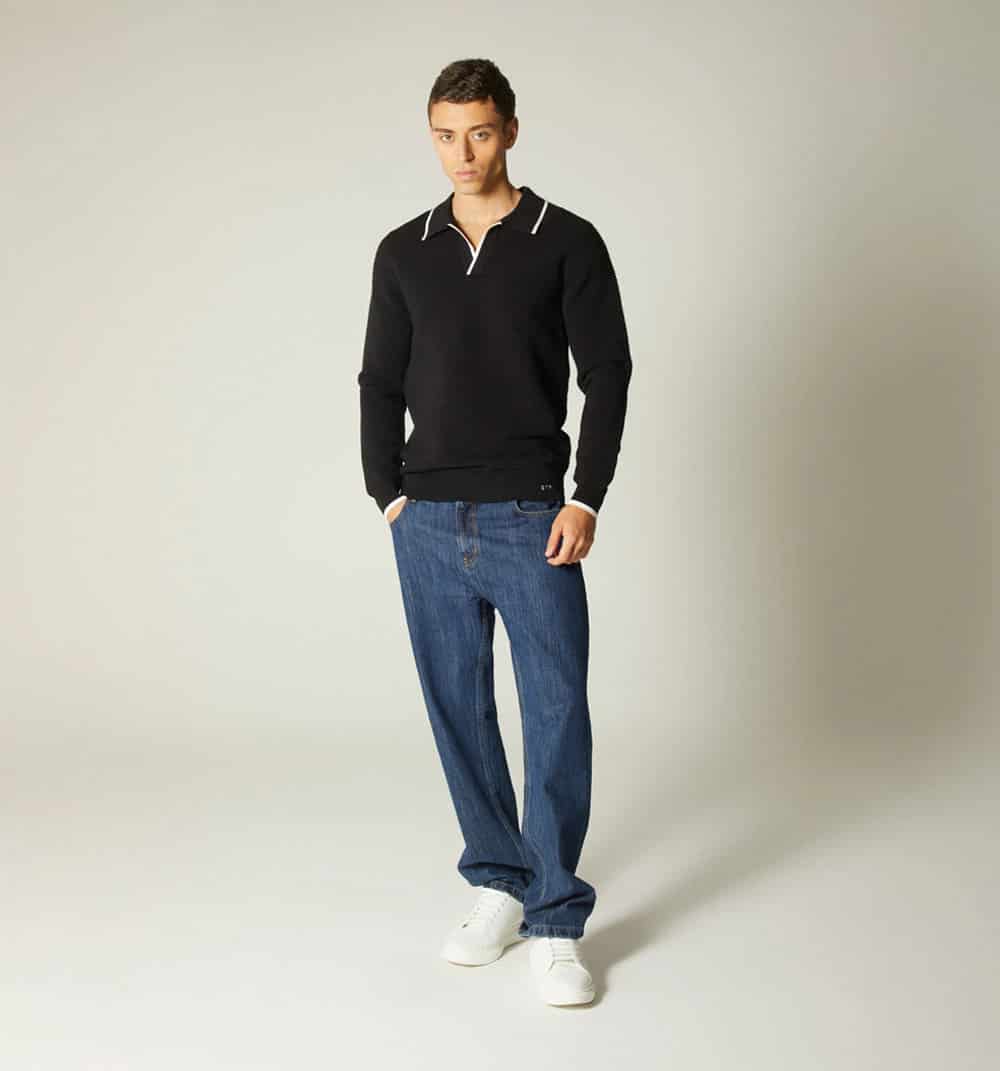 Buzo para hombre tejido ottoman cuello v - miniatura 1