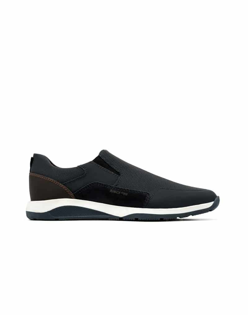 Mocasín deportivo de cuero graso 100% para hombre REF AWAR02 - miniatura 1