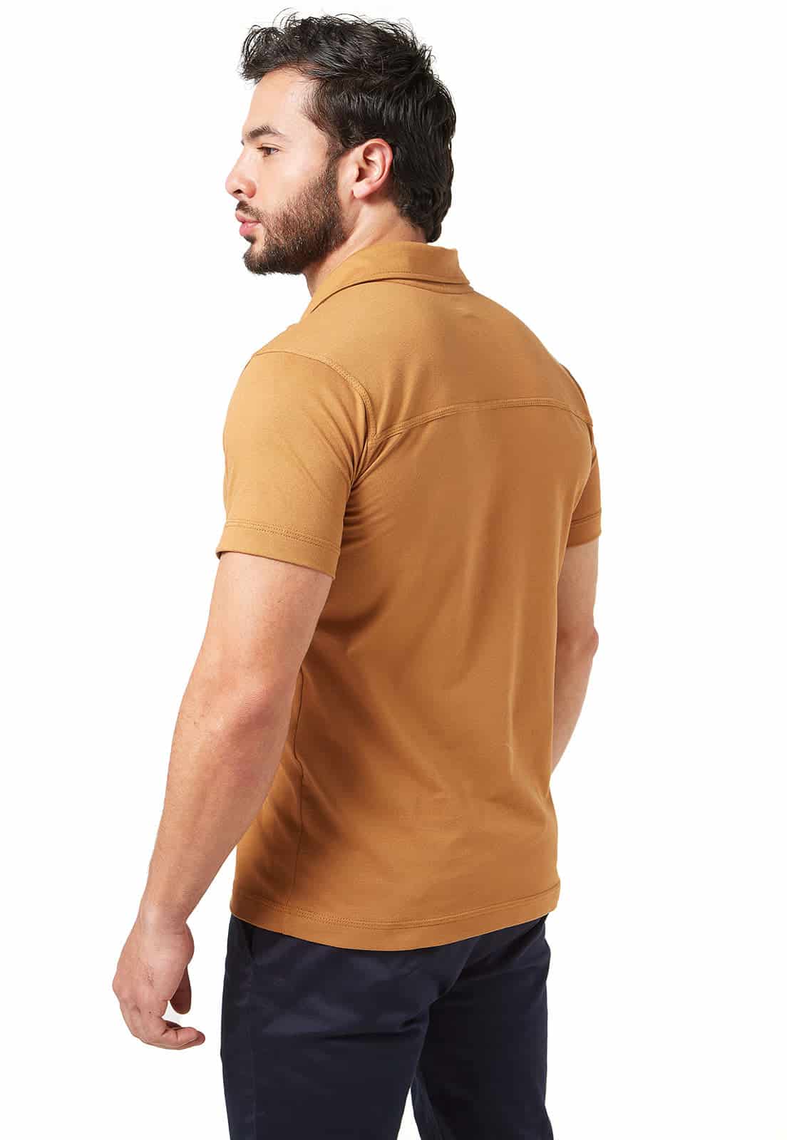 Camiseta tipo polo camel - miniatura 2