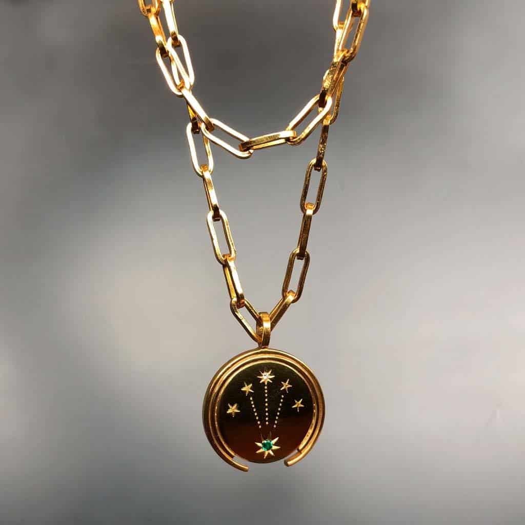 MONEDA SOHUM ESTRELLAS ESMERALDA ORO - miniatura 1