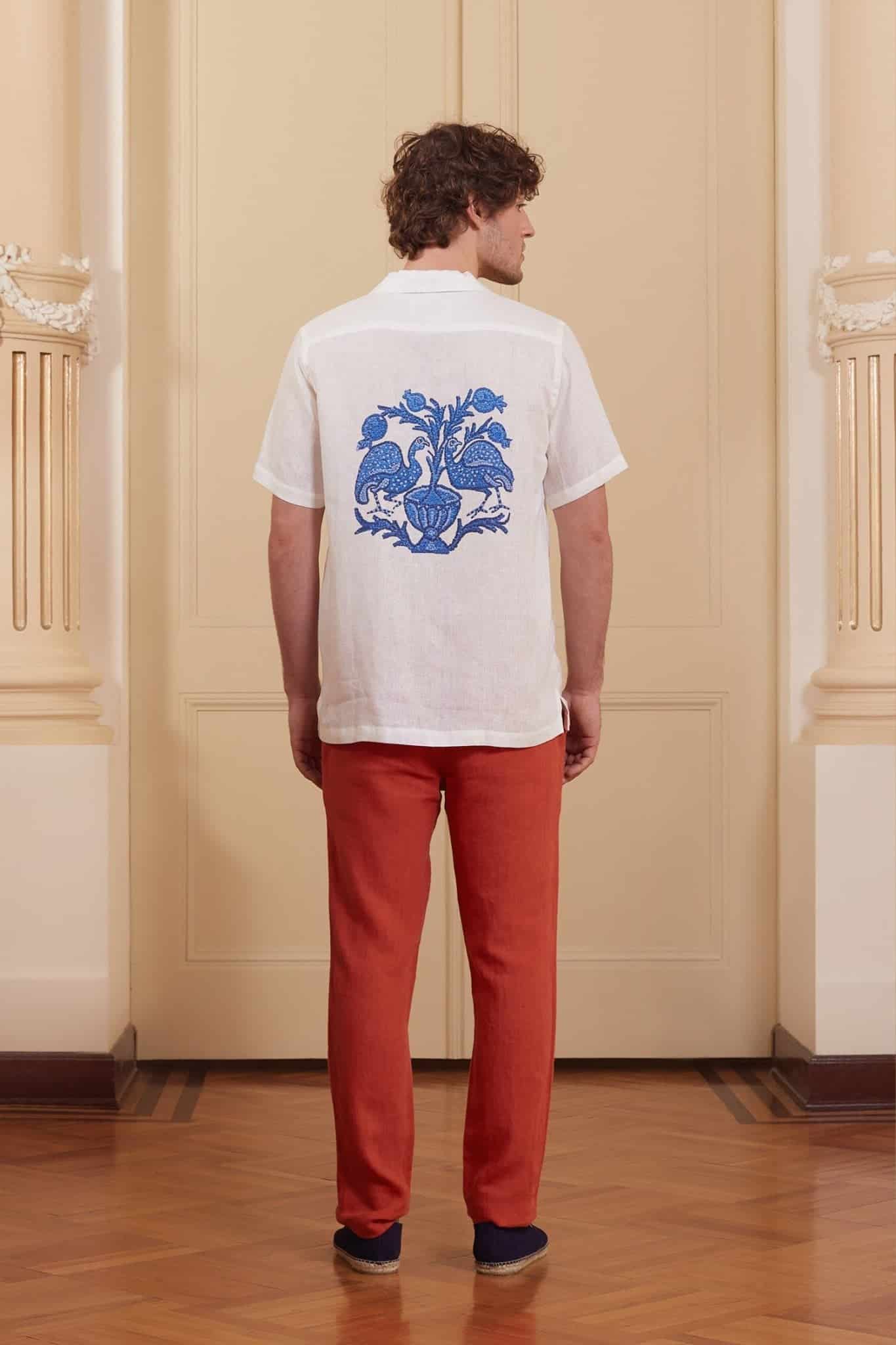 Men's linen shirt white musas - miniatura 2