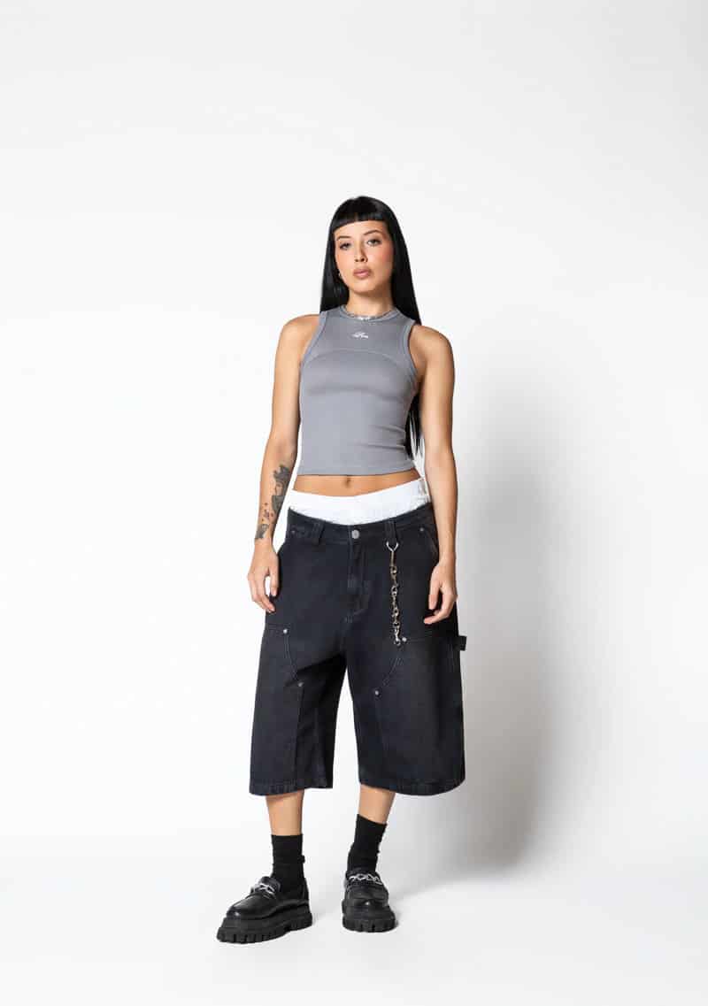 Dopamine grey rib tank top - miniatura 4