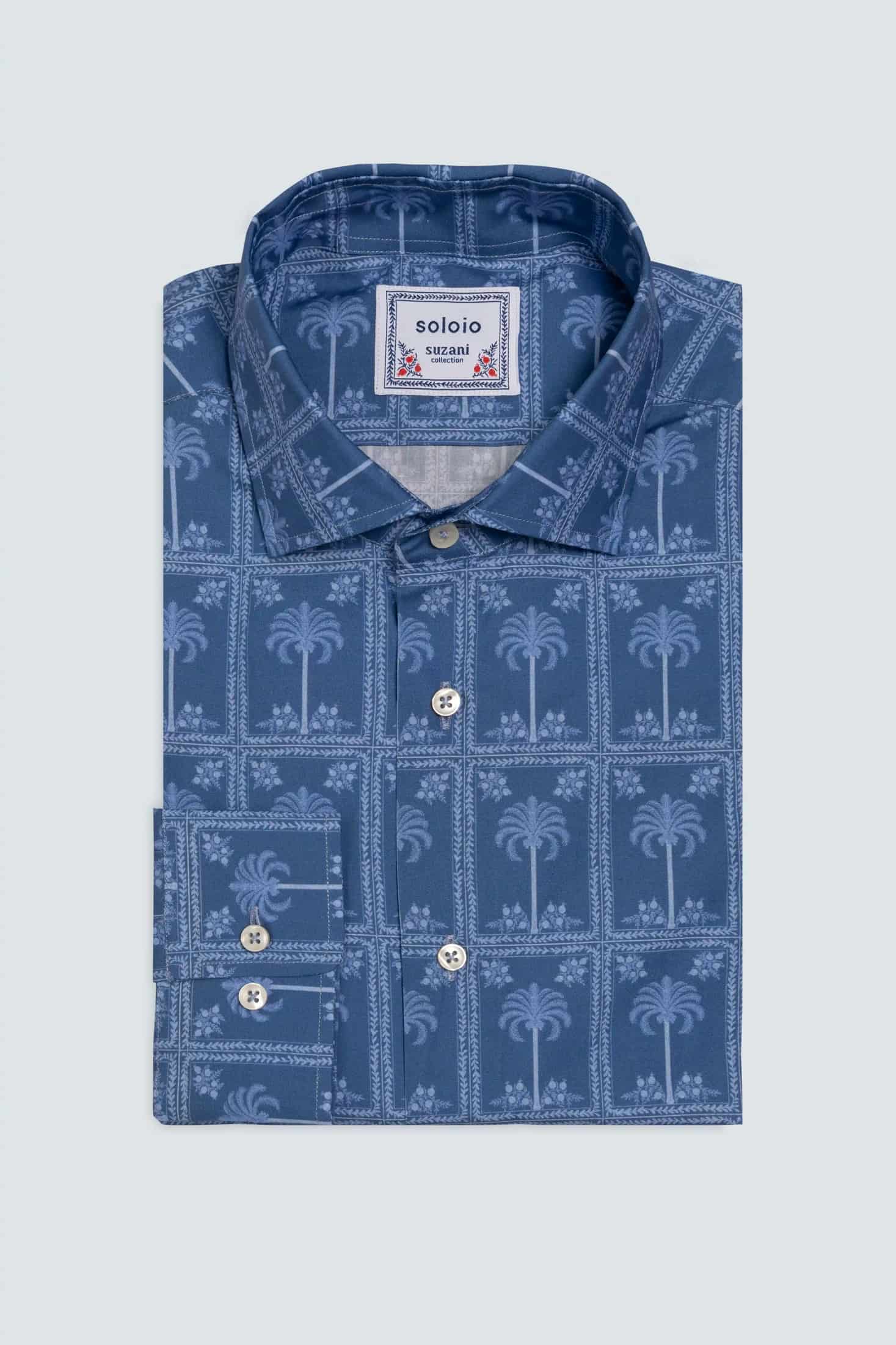 Men's cotton shirt navy nurata - miniatura 3