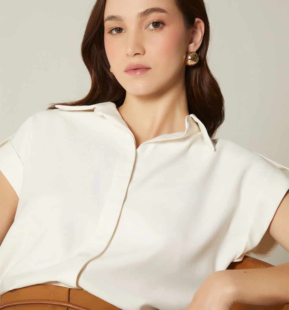Blusa camisera manga sisa con charretera - miniatura 2