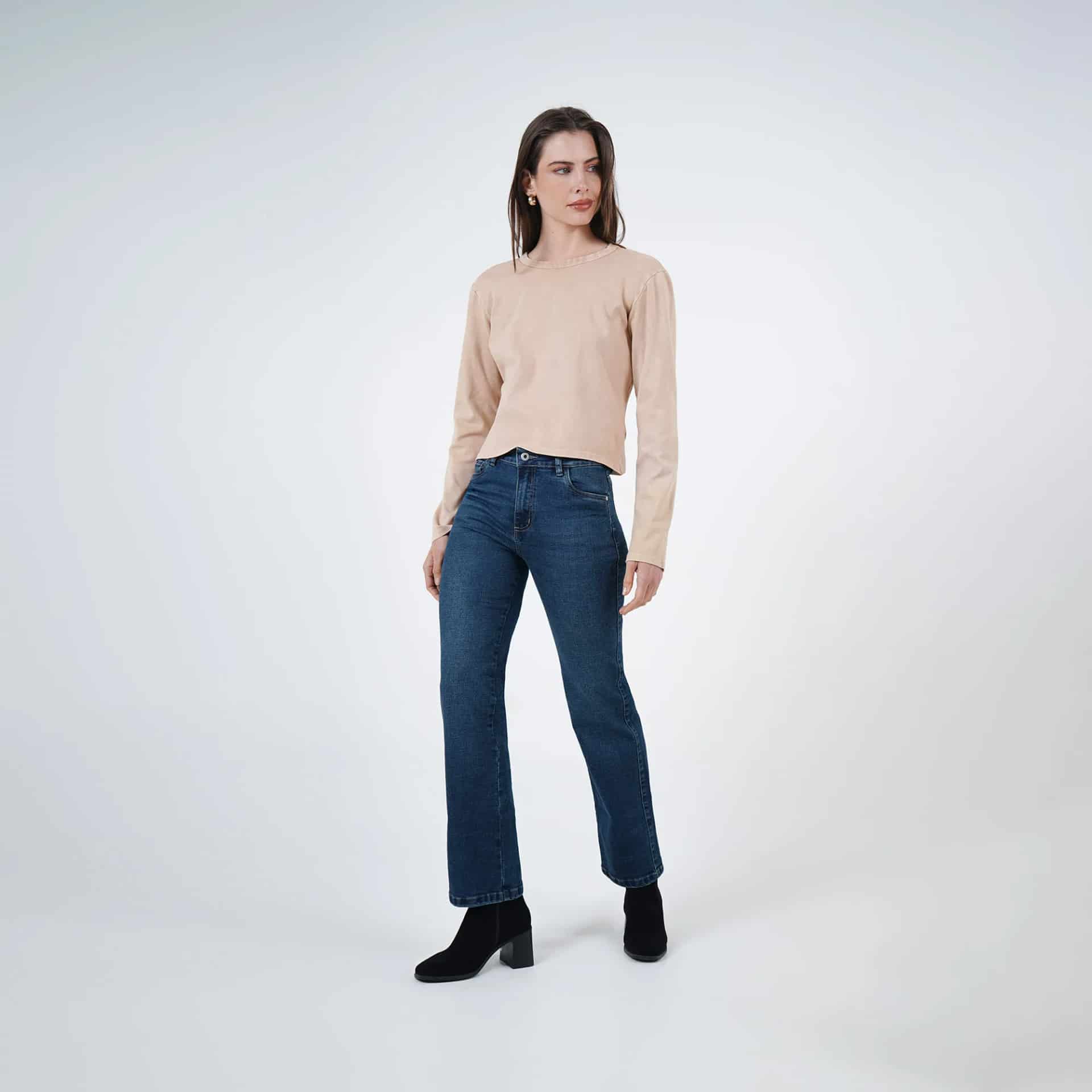 Jean Illusion Tiro Alto Bota Recta - miniatura 3