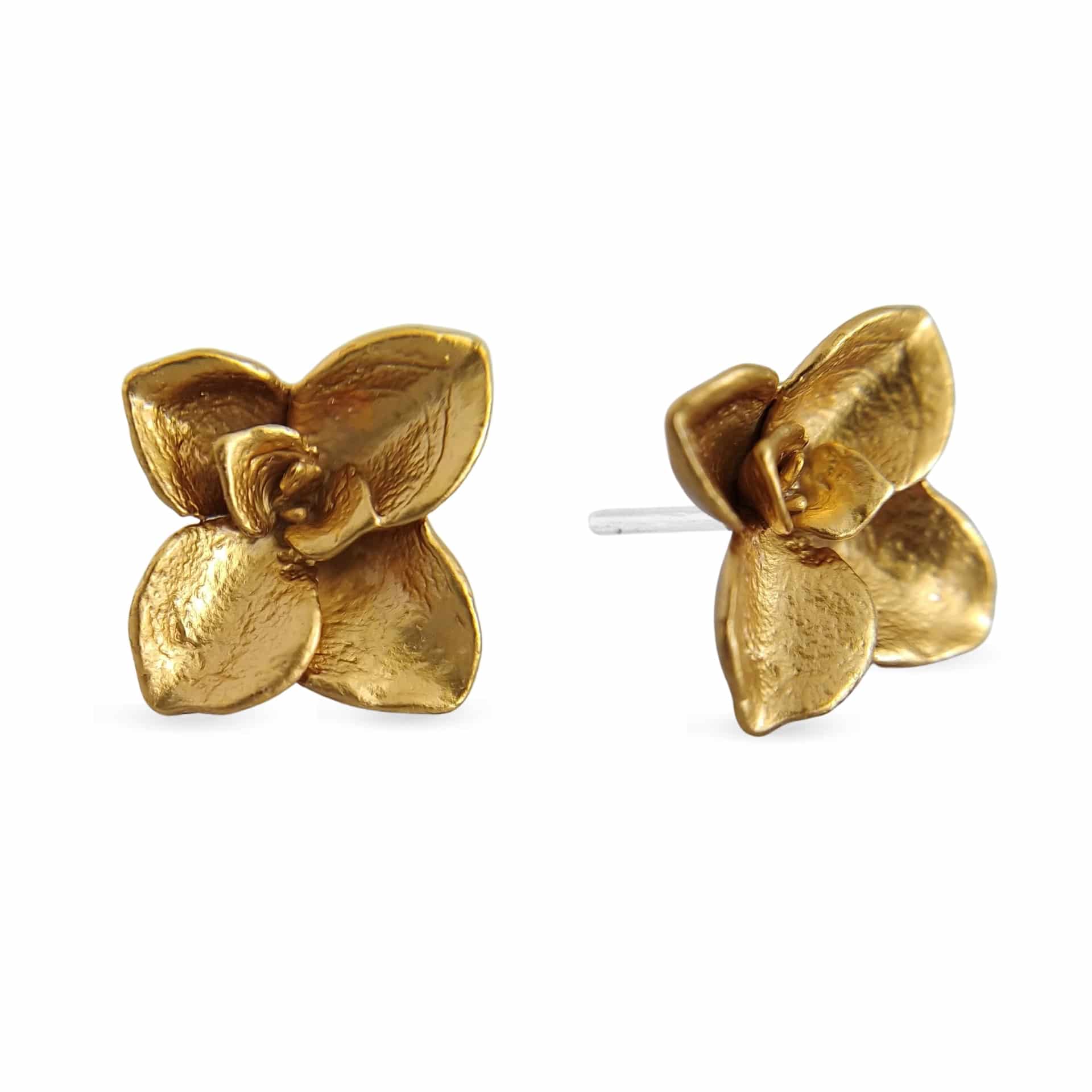 Aretes suculentas Nohemy en plata con baño de oro - miniatura 3