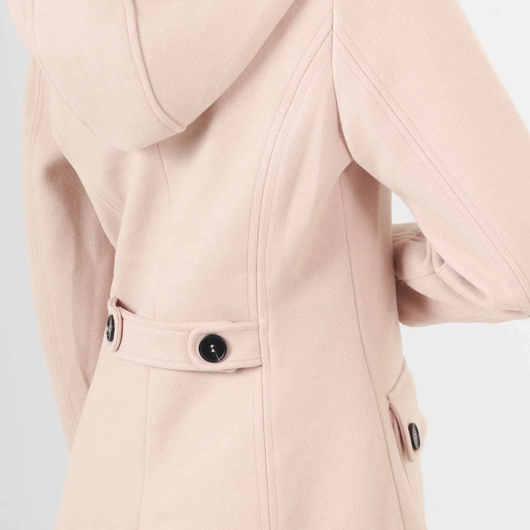 Chaqueta abrigo trench cruzado cuello solapa con capucha - miniatura 15