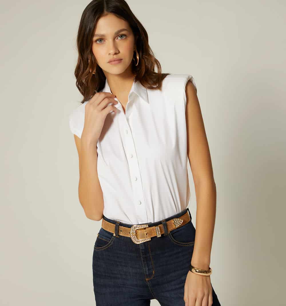 Blusa manga sisa con hombreras - miniatura 5