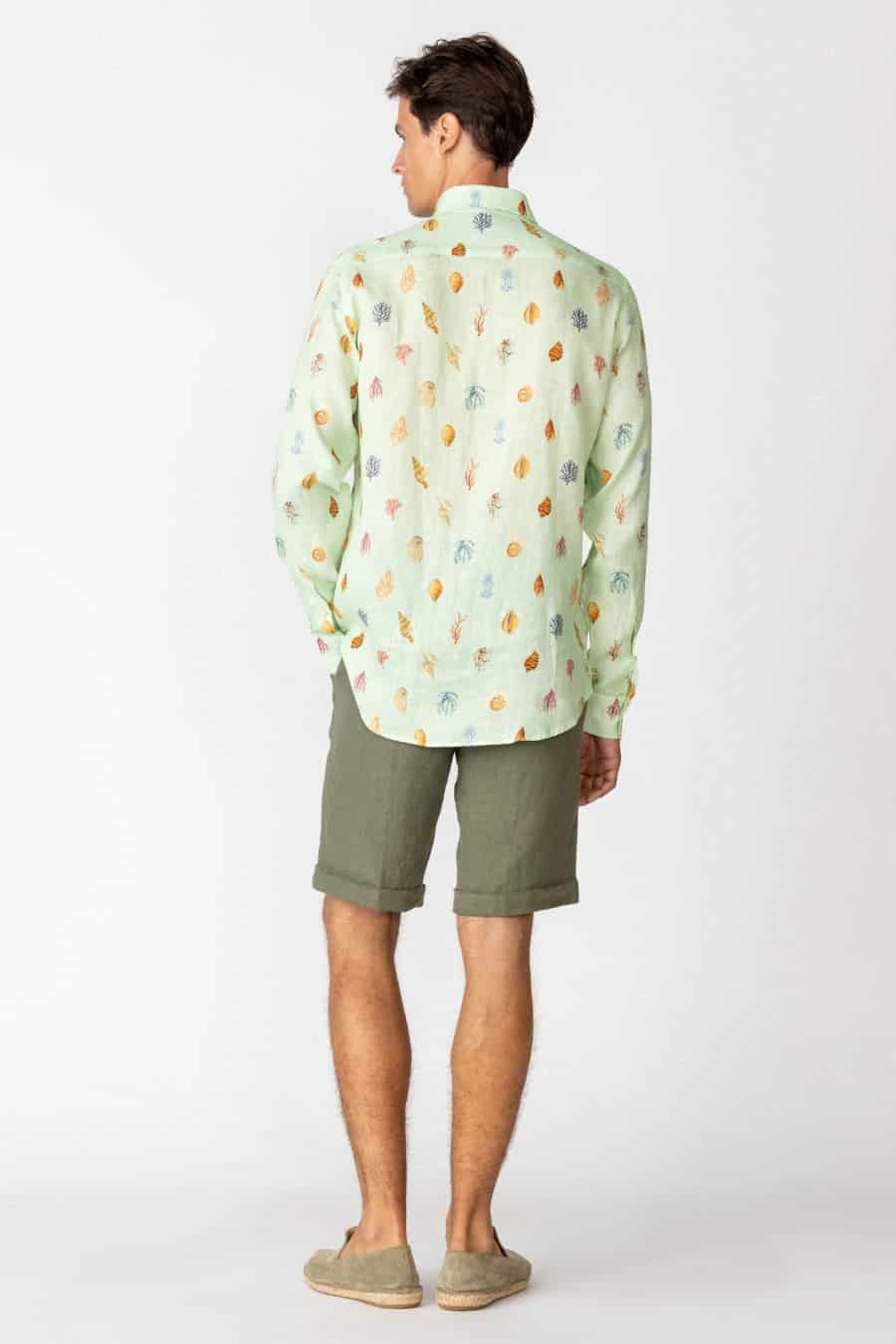 Men's linen shirt sky blue albatros - miniatura 2