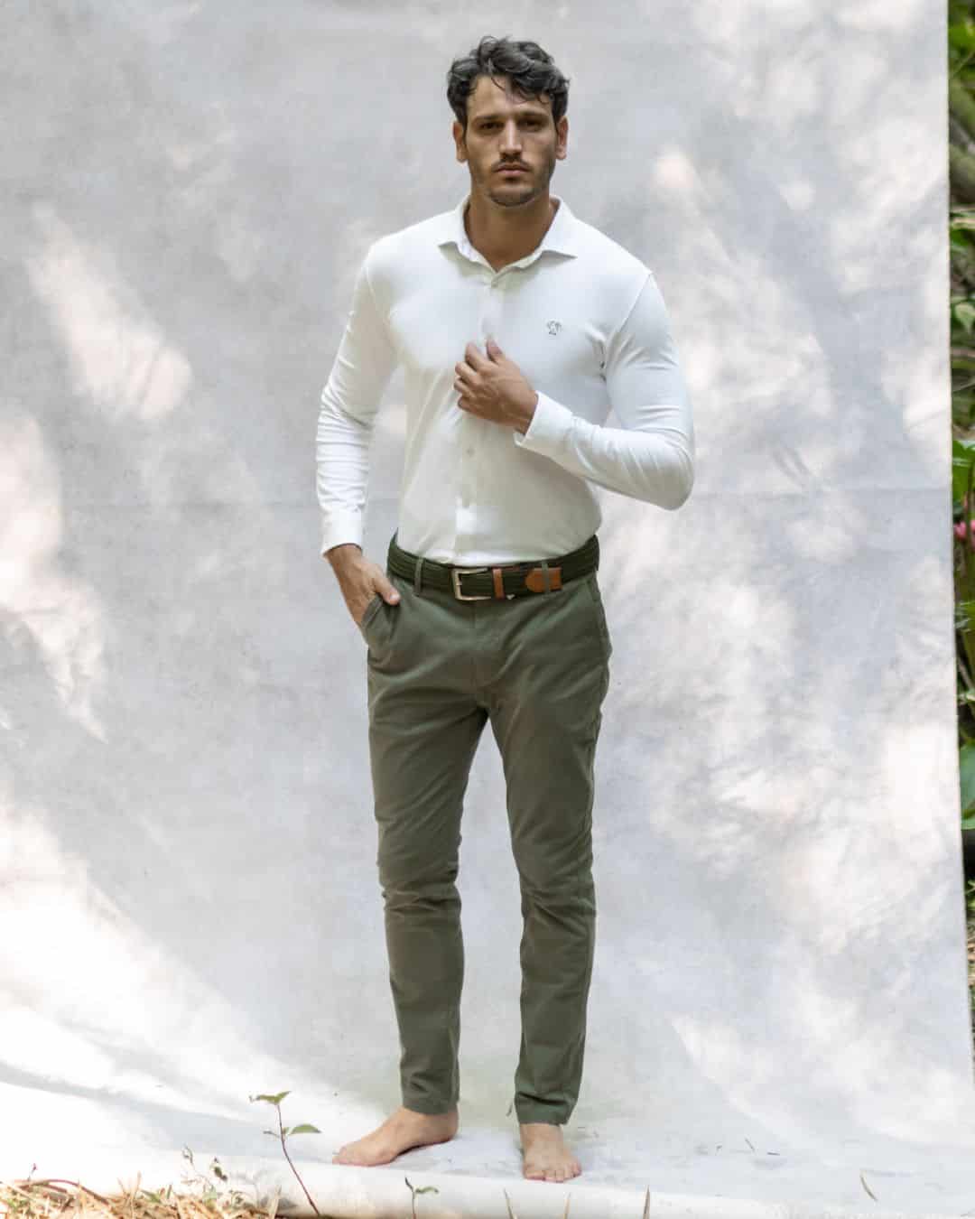 Camisa Antimanchas Piqu  Ivory - miniatura 5