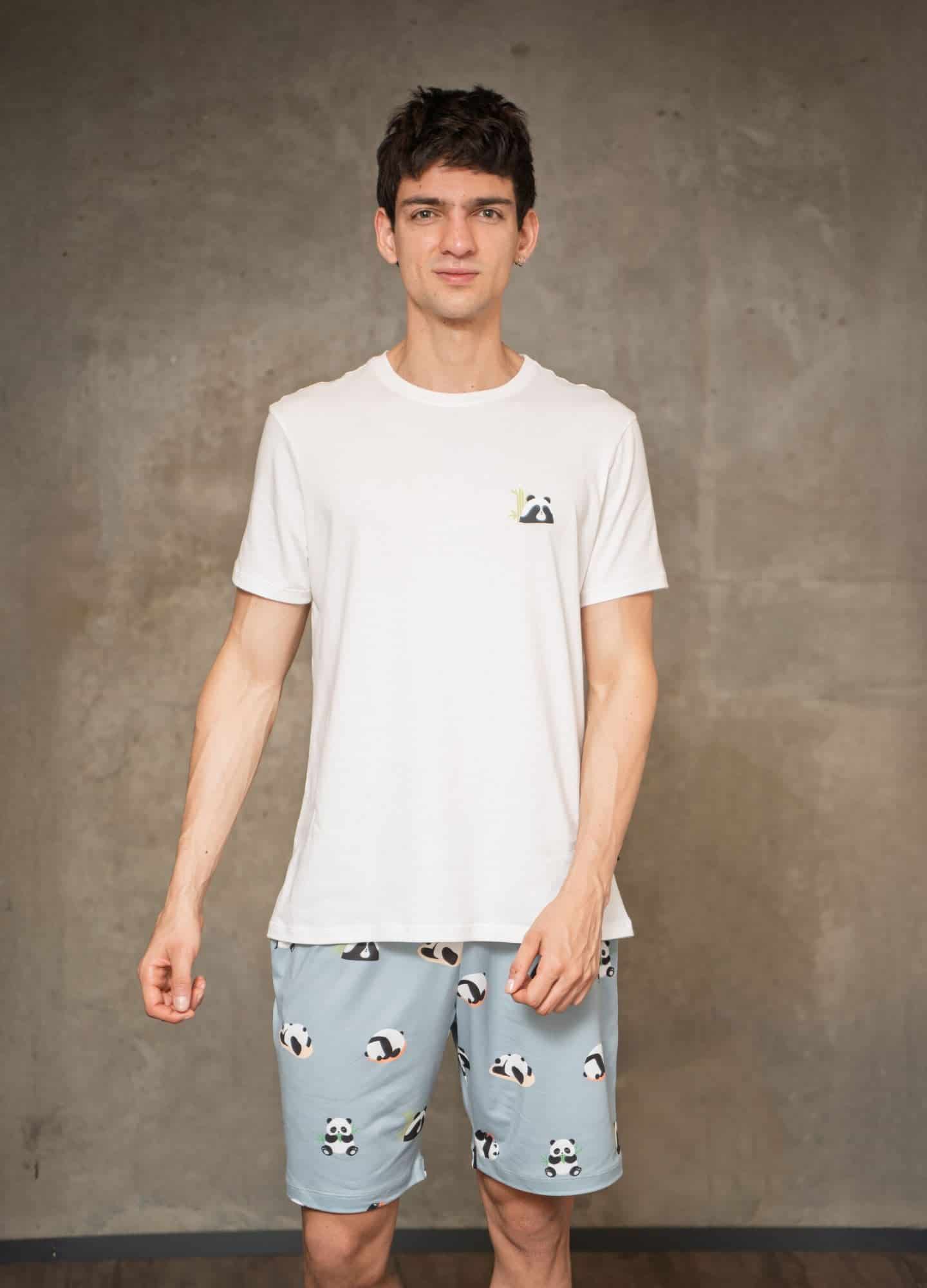 Conjunto Short Pandas - Gris Azulado - miniatura 2