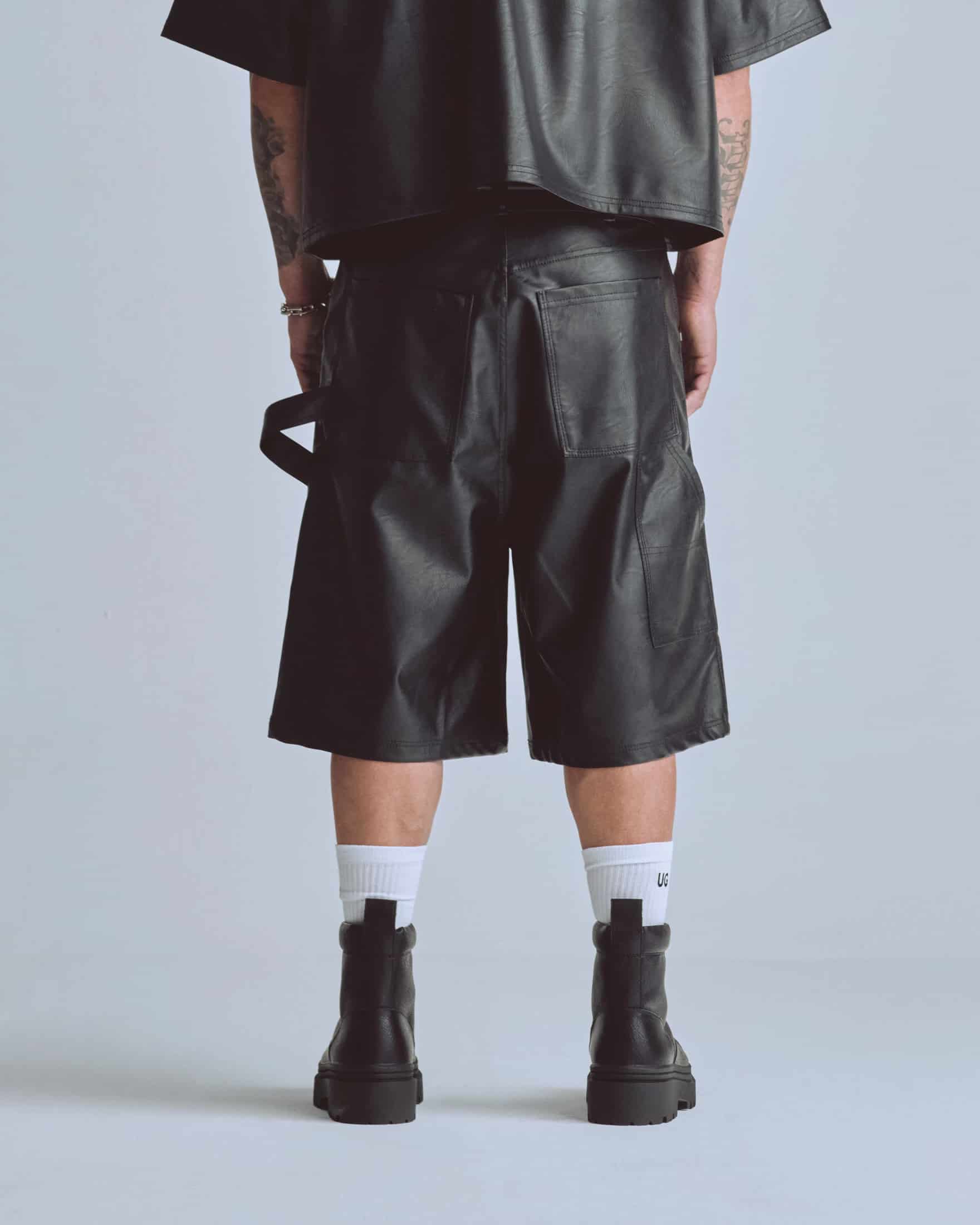 Capsule Basic Pleather Shorts Black - miniatura 7