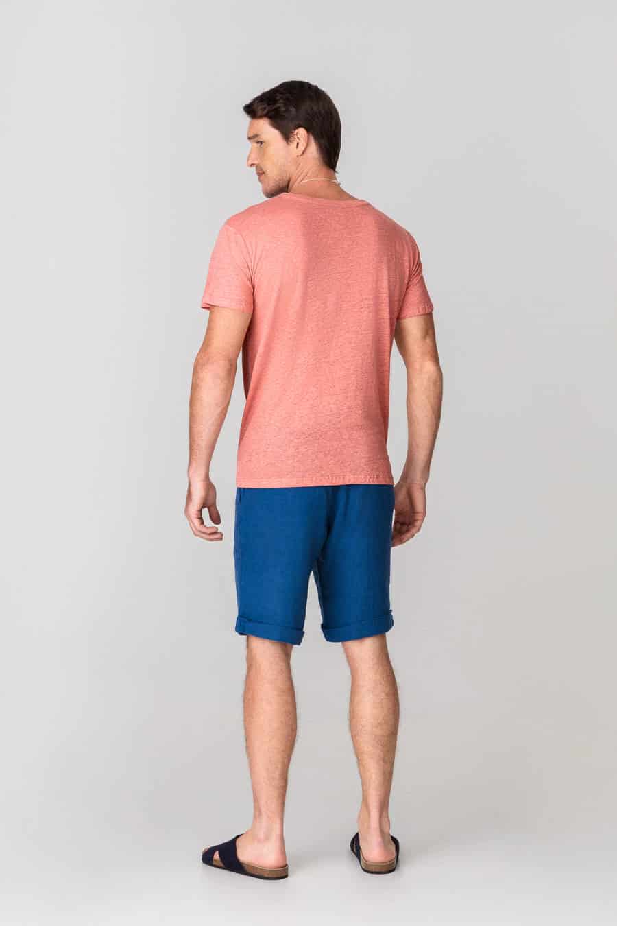 Men's linen t-shirt red - miniatura 2