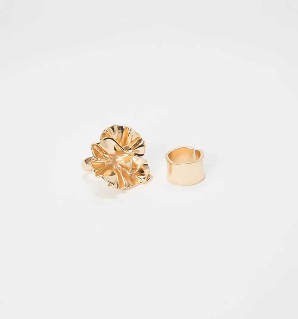 Anillo maxi flor y argolla set x2 - miniatura 6