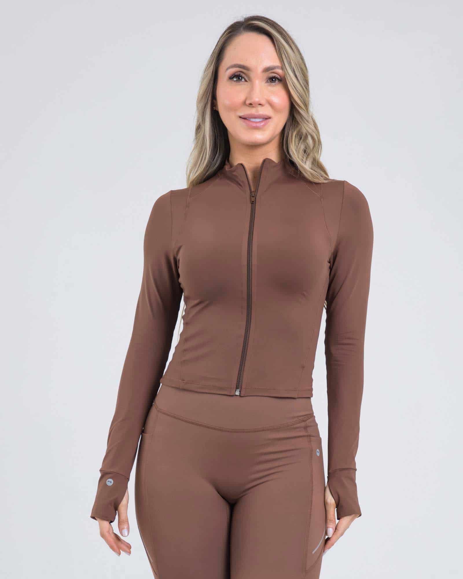Chaqueta sculpt edge marron outdoor FIBER - miniatura 1