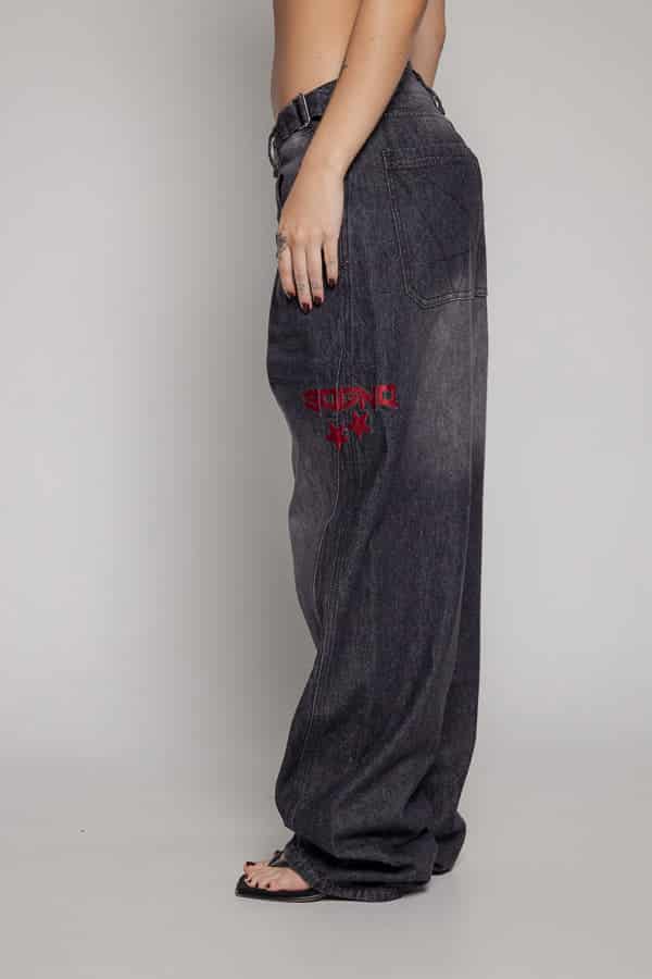 Baggy Remainder Dama Stone-Negro - miniatura 8