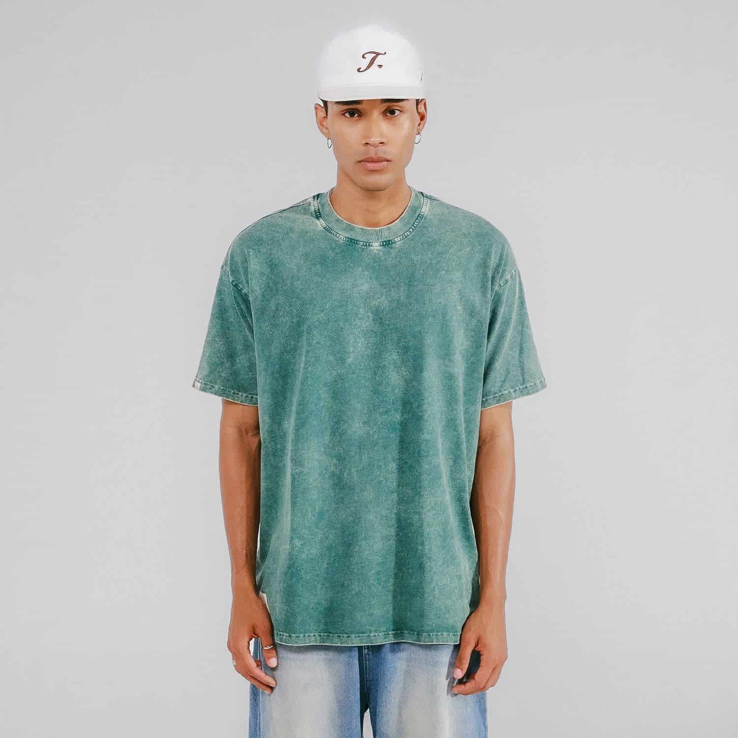 Oversized Washed T- Shirt - Pine Green - miniatura 2