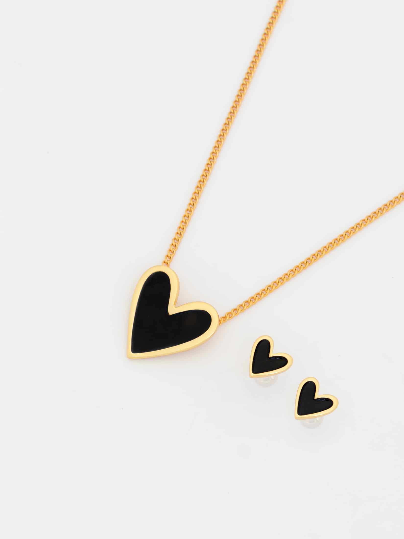 Set Cadena + Aretes Corazón - miniatura 1