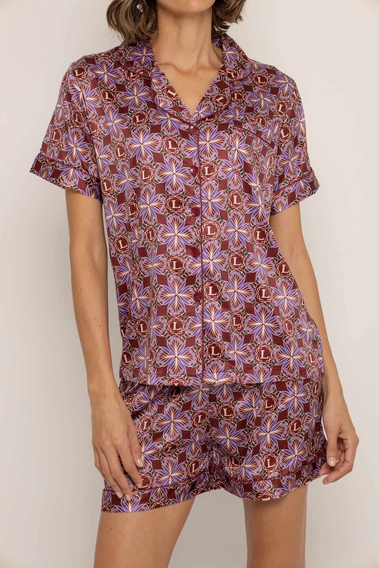 Conjunto short bohemio vinotinto - miniatura 1