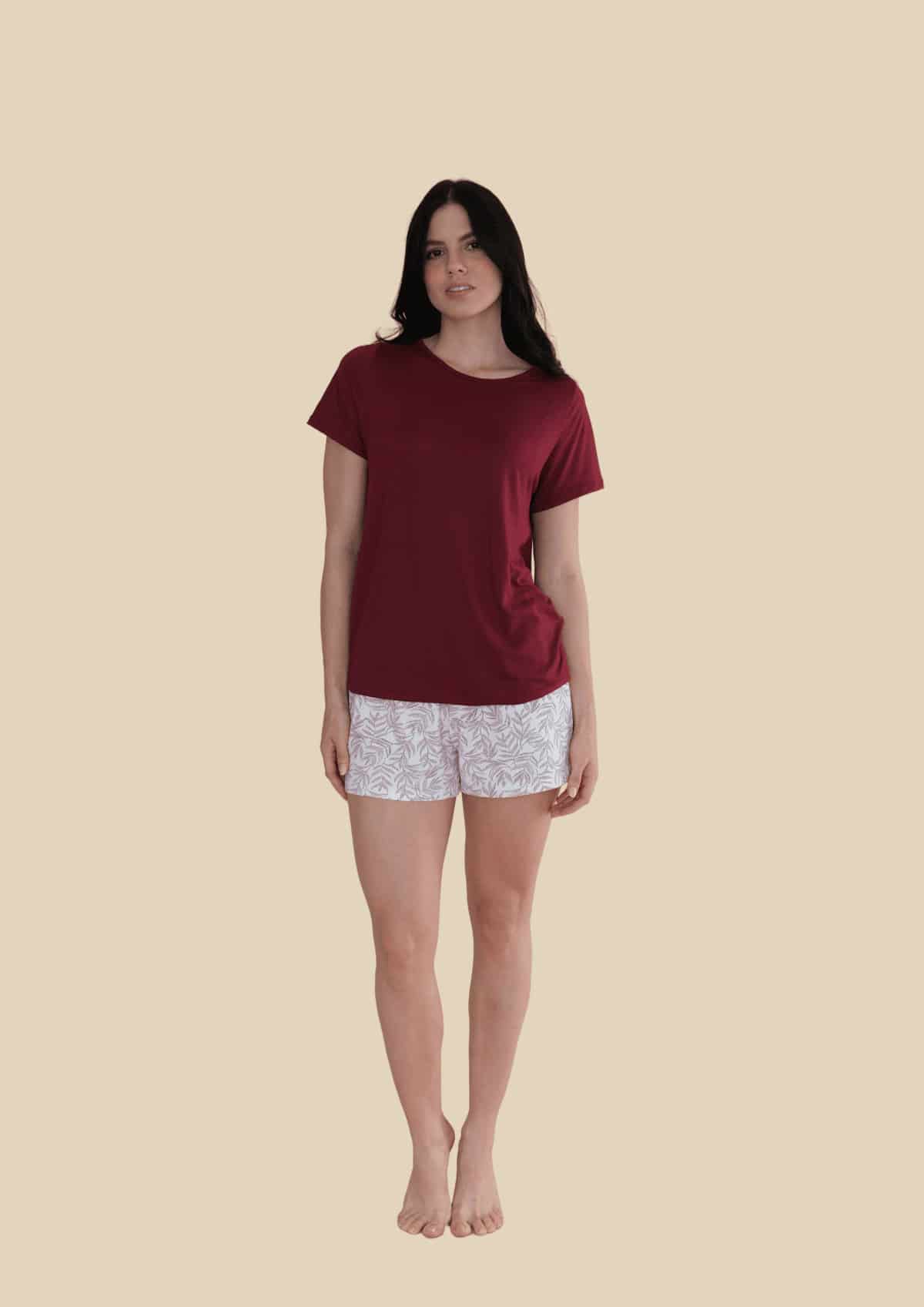 Pijama Short Estampado Vinotinto - miniatura 7