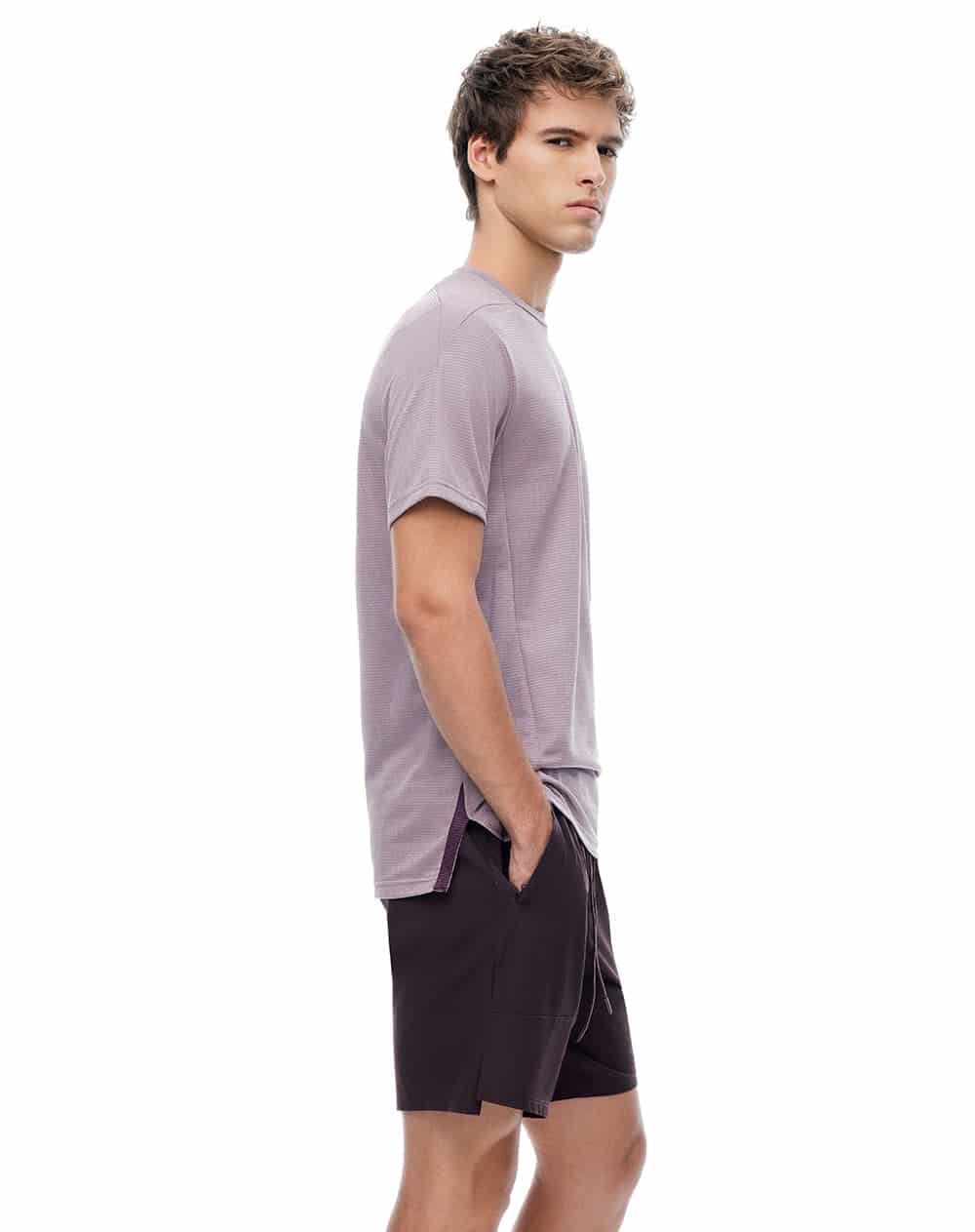 Pantaloneta deportiva vino tinto hombre - miniatura 2